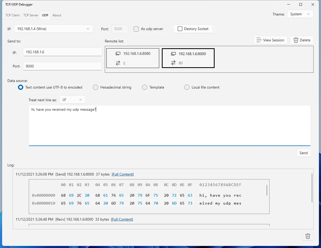 TCP/UDP Debugger screenshot 4