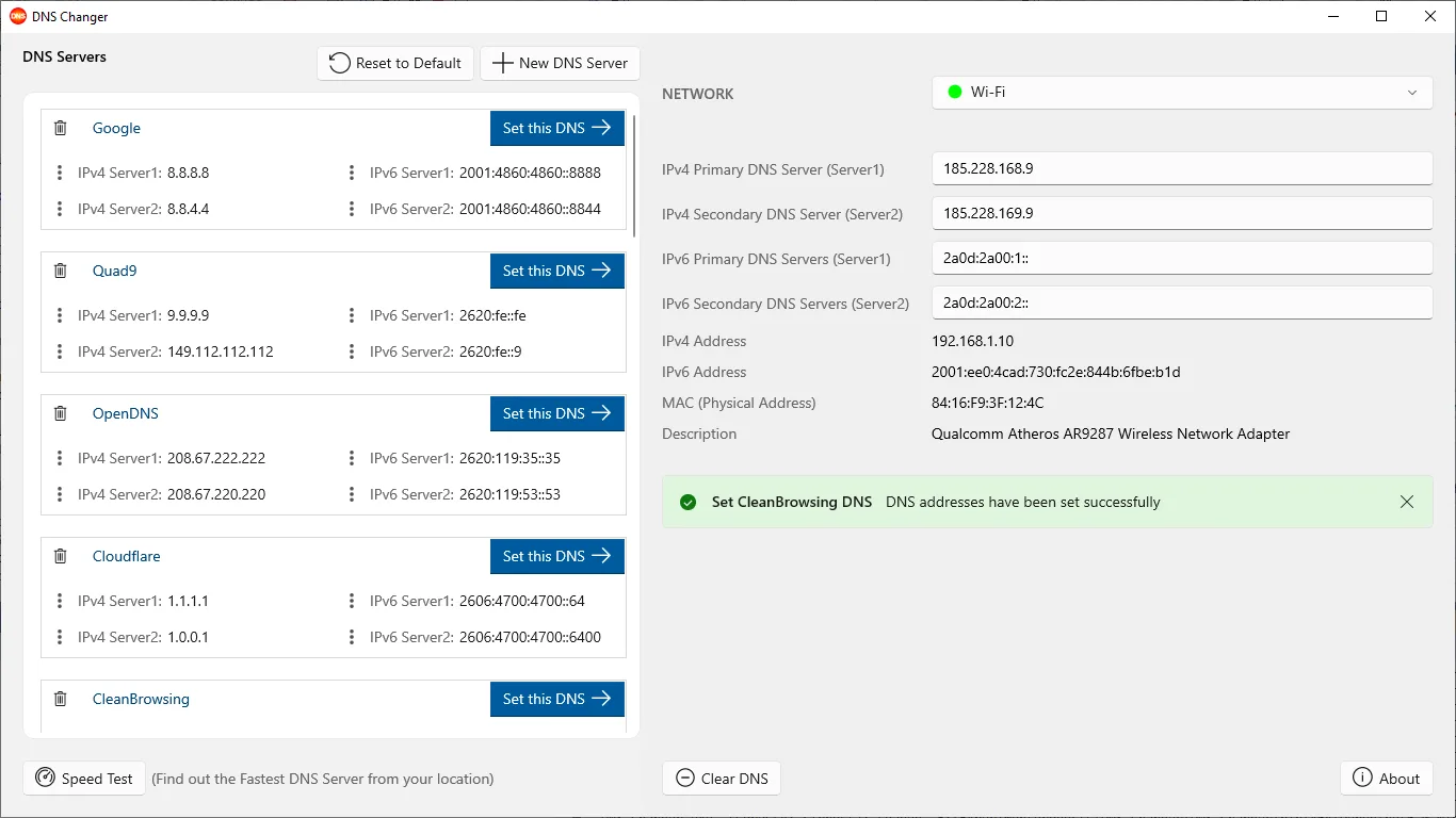 DNS Changer screenshot 1