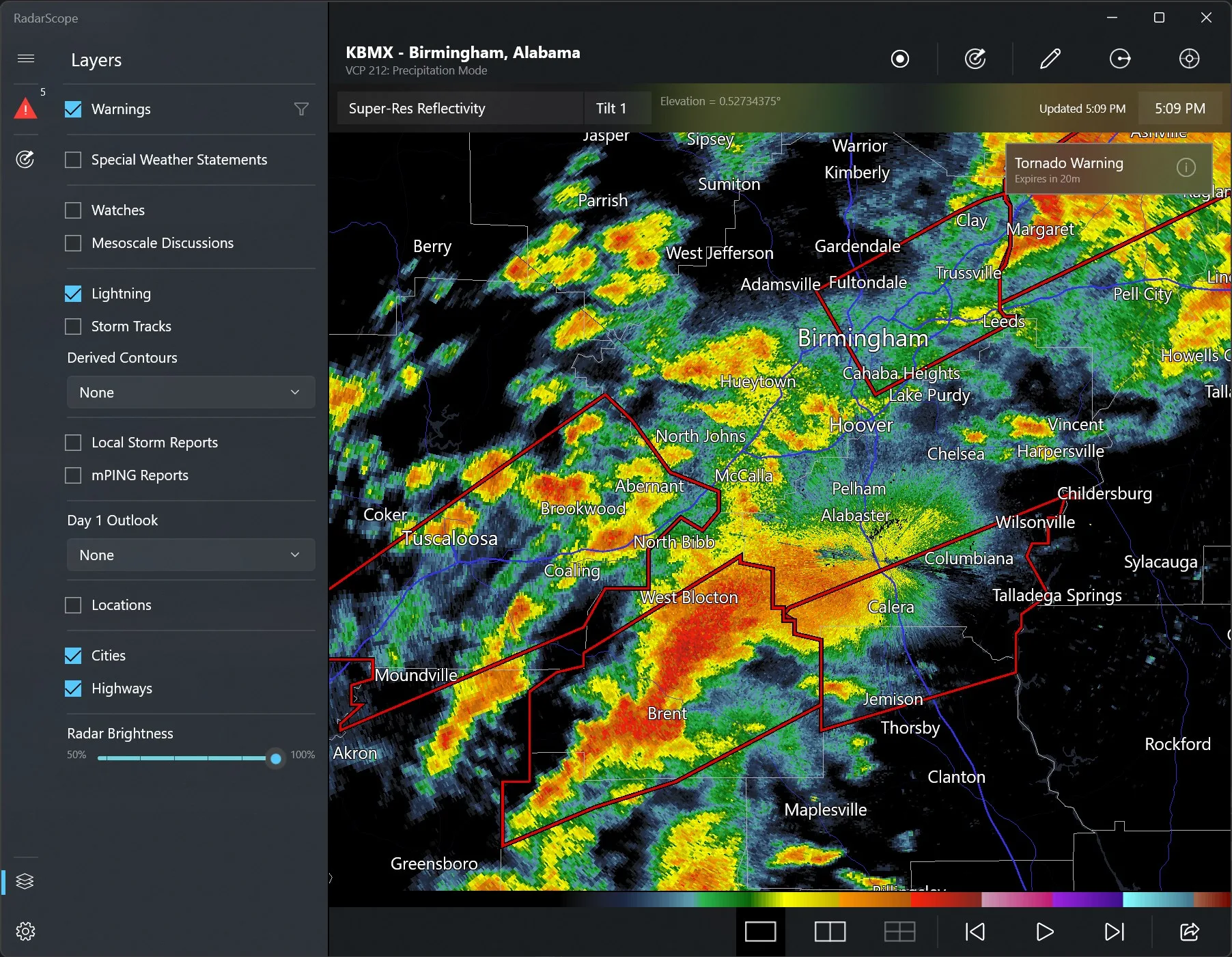 RadarScope screenshot 1