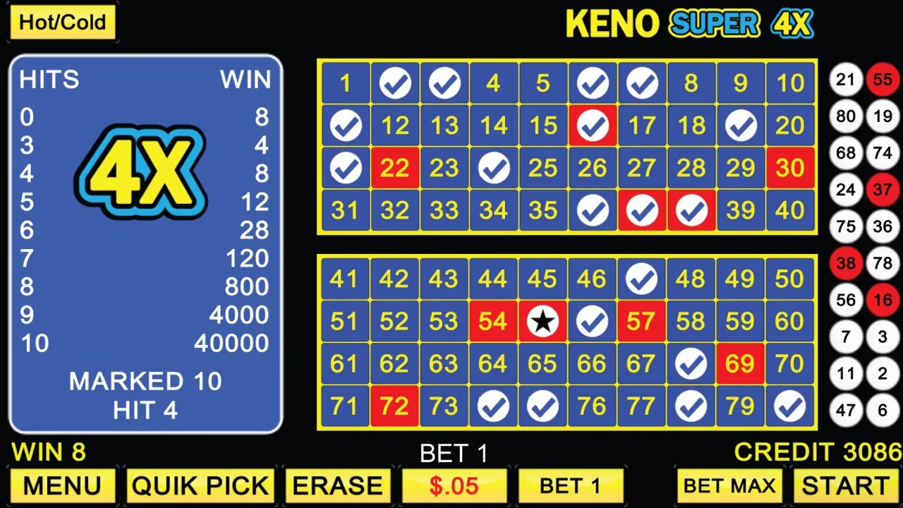 Keno Super 4X screenshot 3