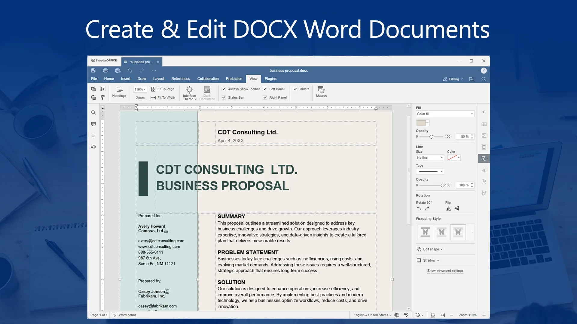 DOCX Editor Pro. screenshot 1