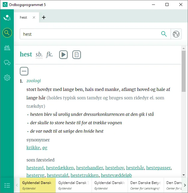Ordbogsprogrammet screenshot 1
