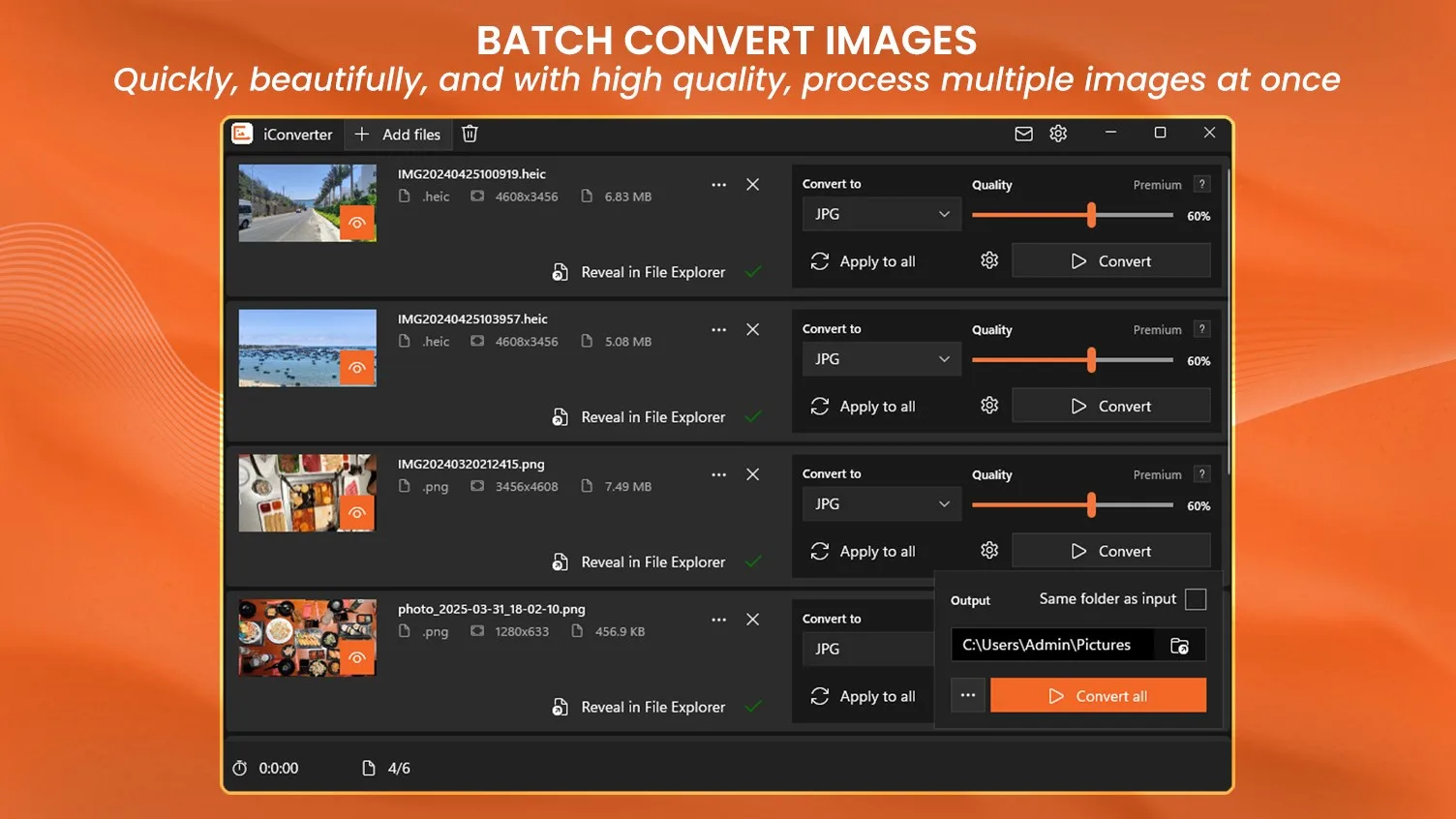 iConverter: Batch Image Converter - HEIC, RAW to JPG screenshot 1