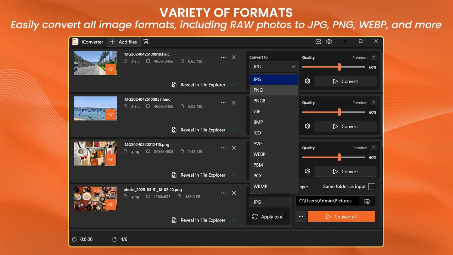 iConverter: Batch Image Converter - HEIC, RAW to JPG screenshot 2