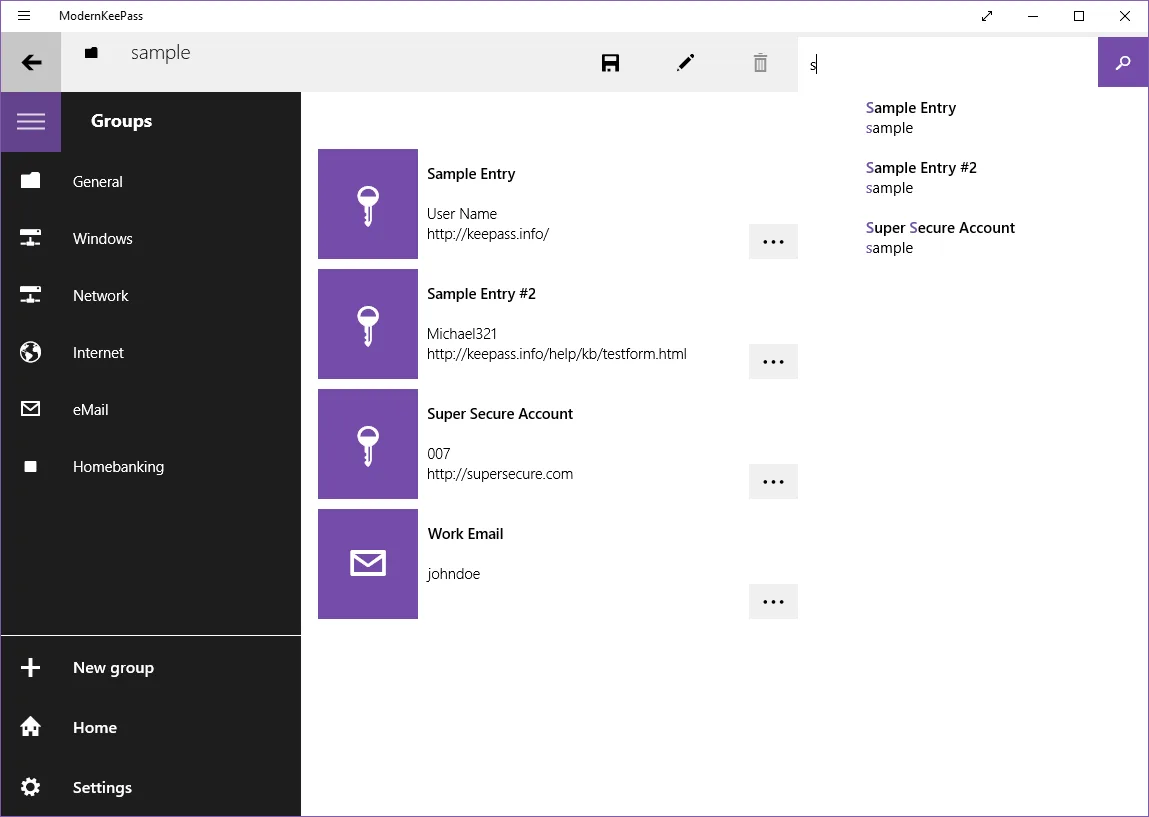 ModernKeePass screenshot 2