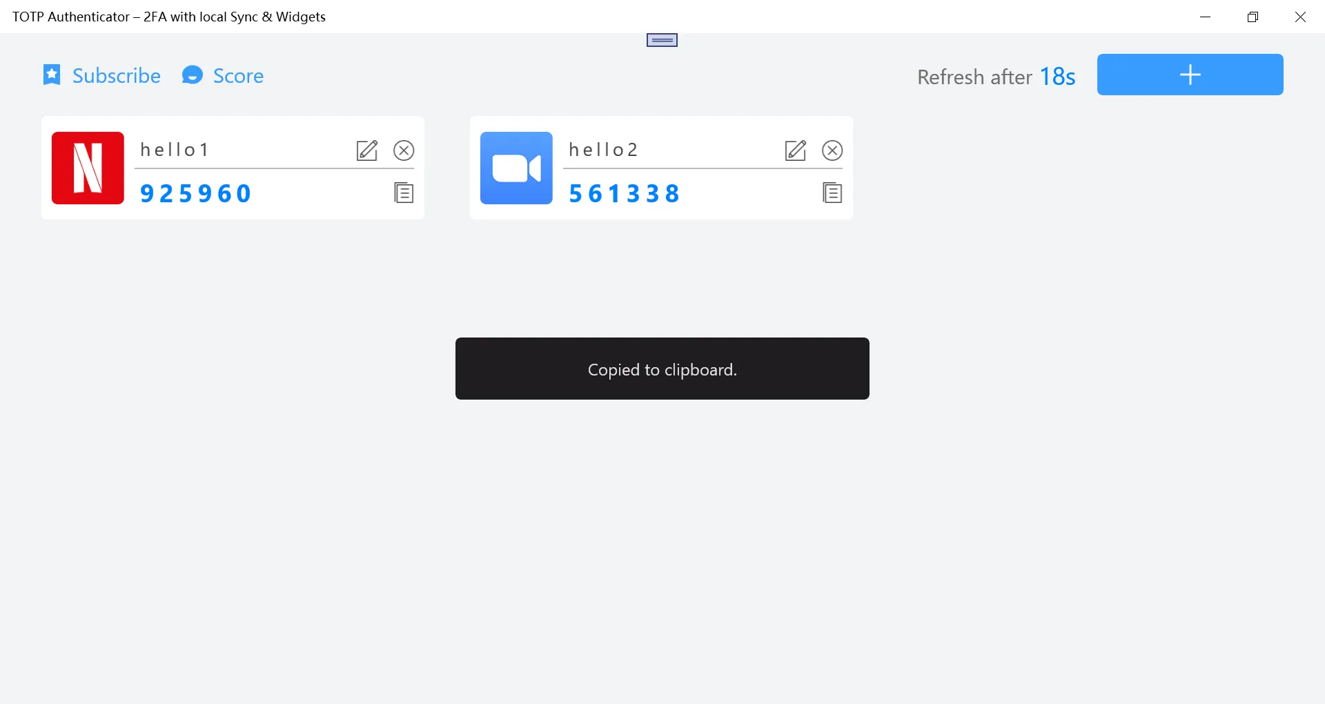 TOTP Authenticator – 2FA with local Sync & Widgets screenshot 4