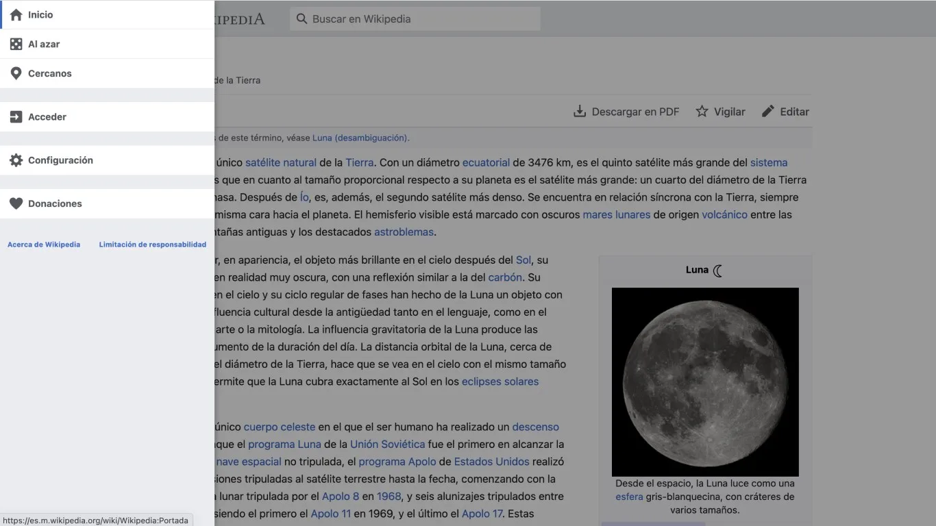 Wikipedia en español screenshot 2