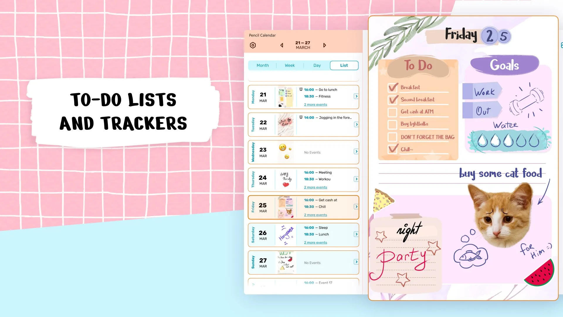 Pencil Calendar - Daily Journal & Task List screenshot 2