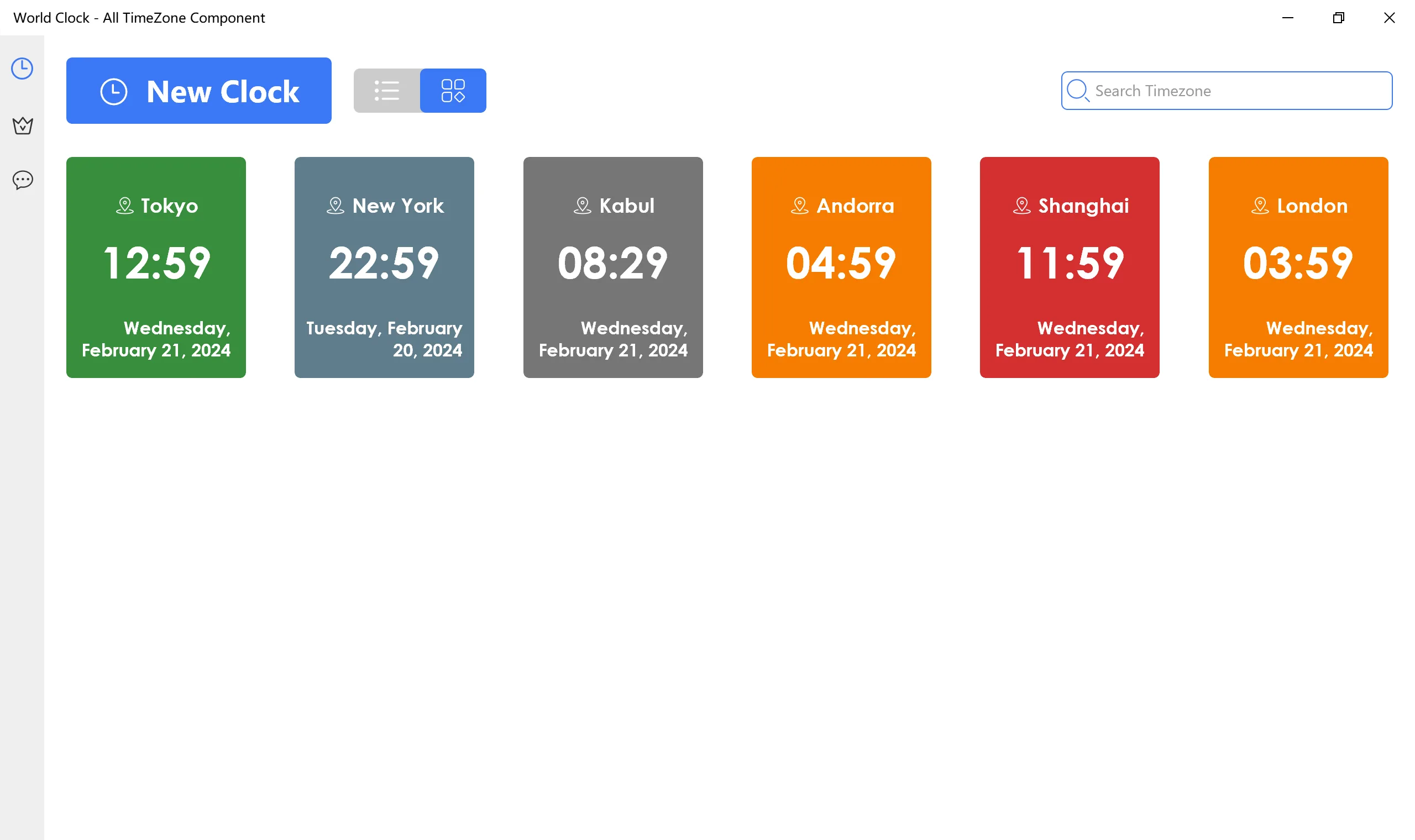World Clock - All TimeZone Component screenshot 1