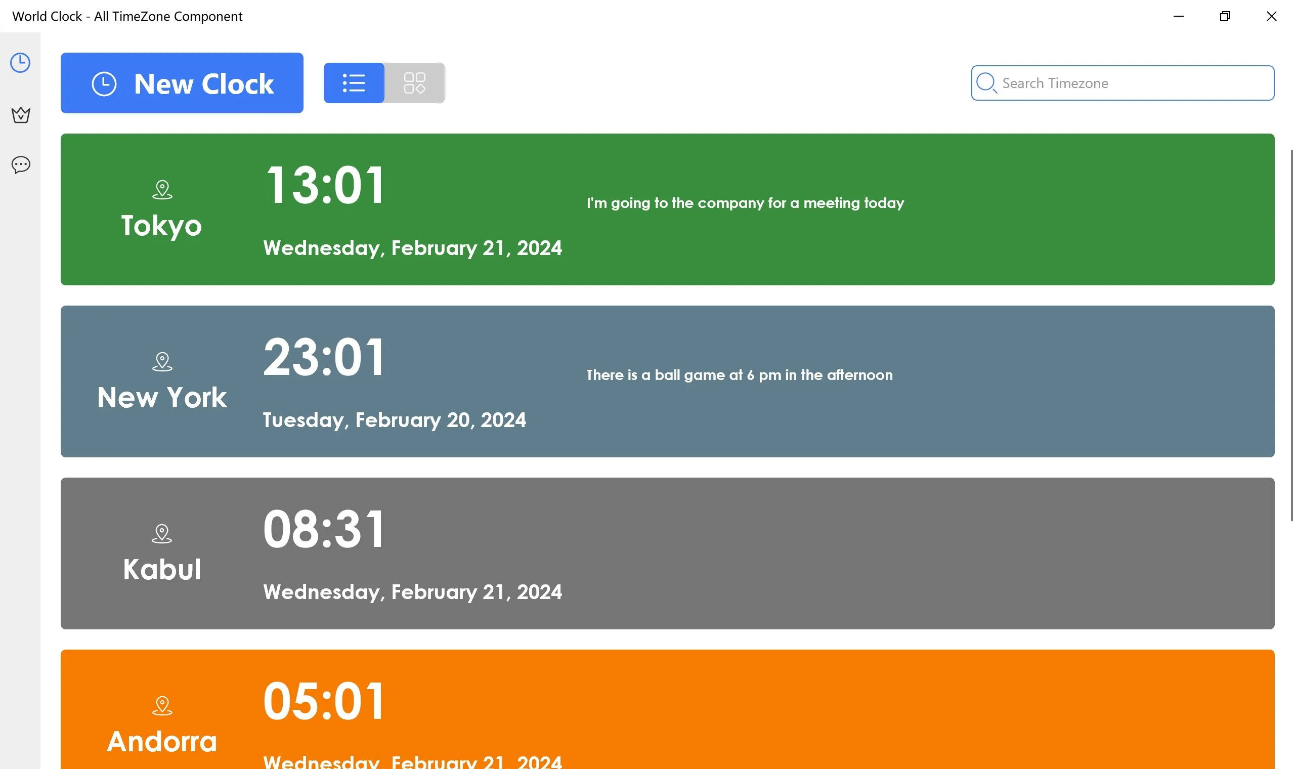 World Clock - All TimeZone Component screenshot 2
