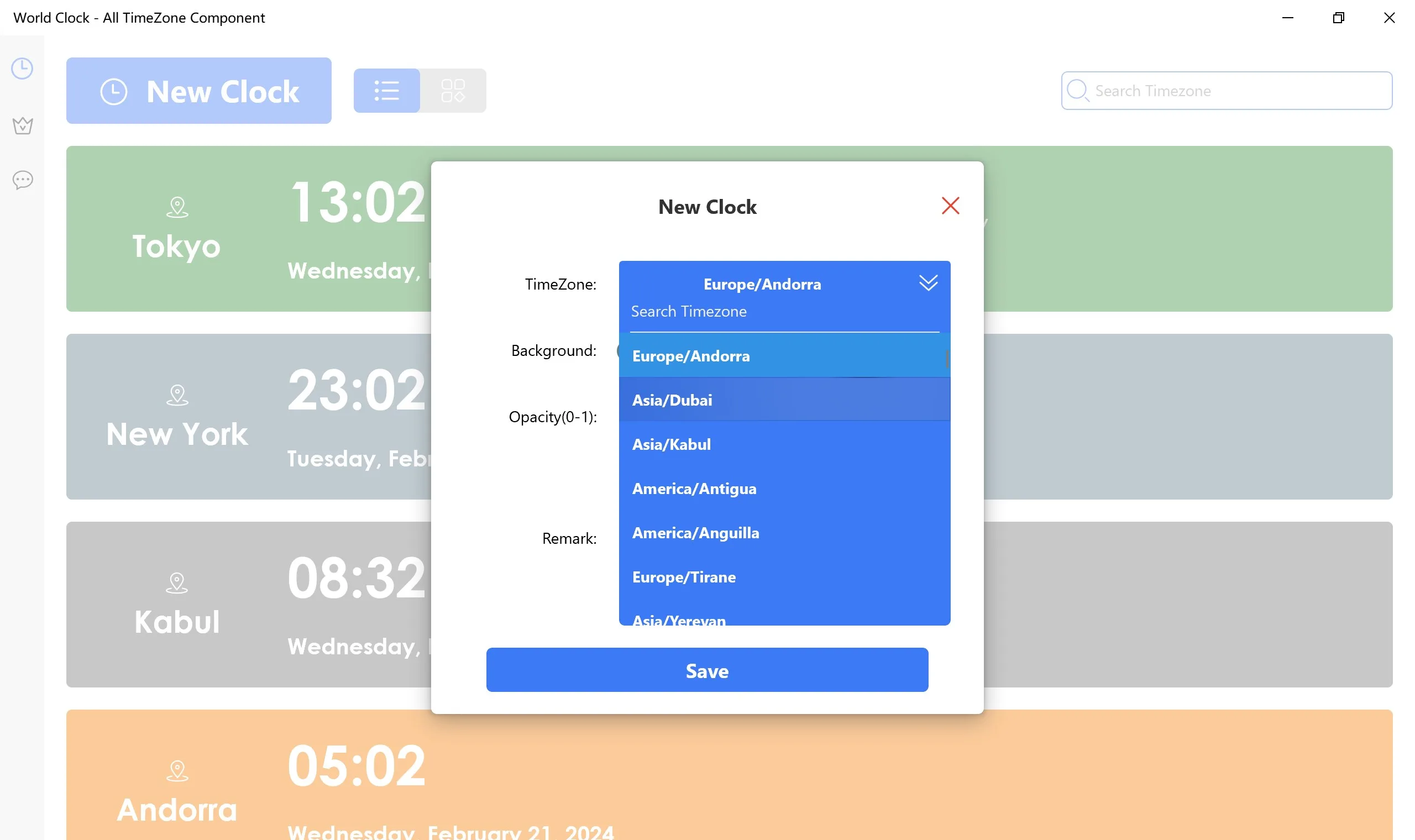 World Clock - All TimeZone Component screenshot 3