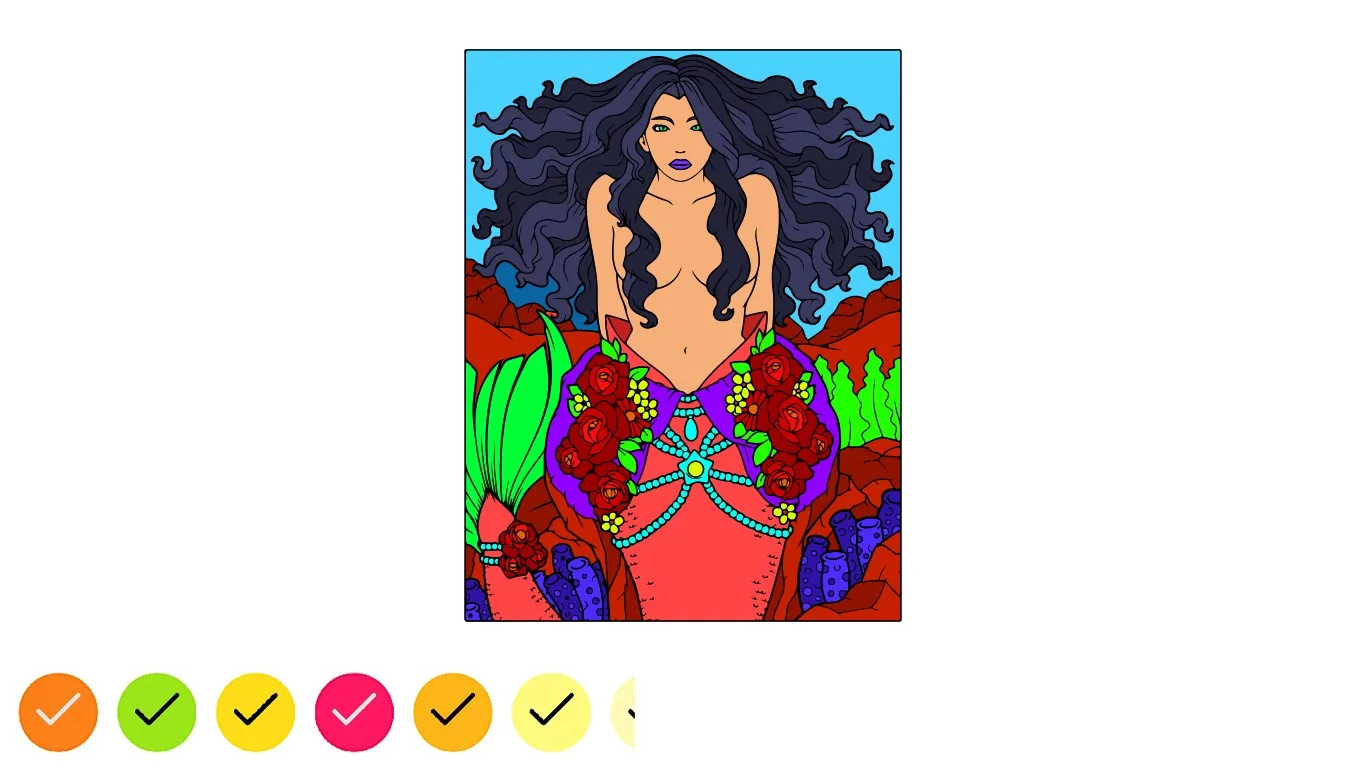 Mermaid Color By Number - Coloring book screenshot 1
