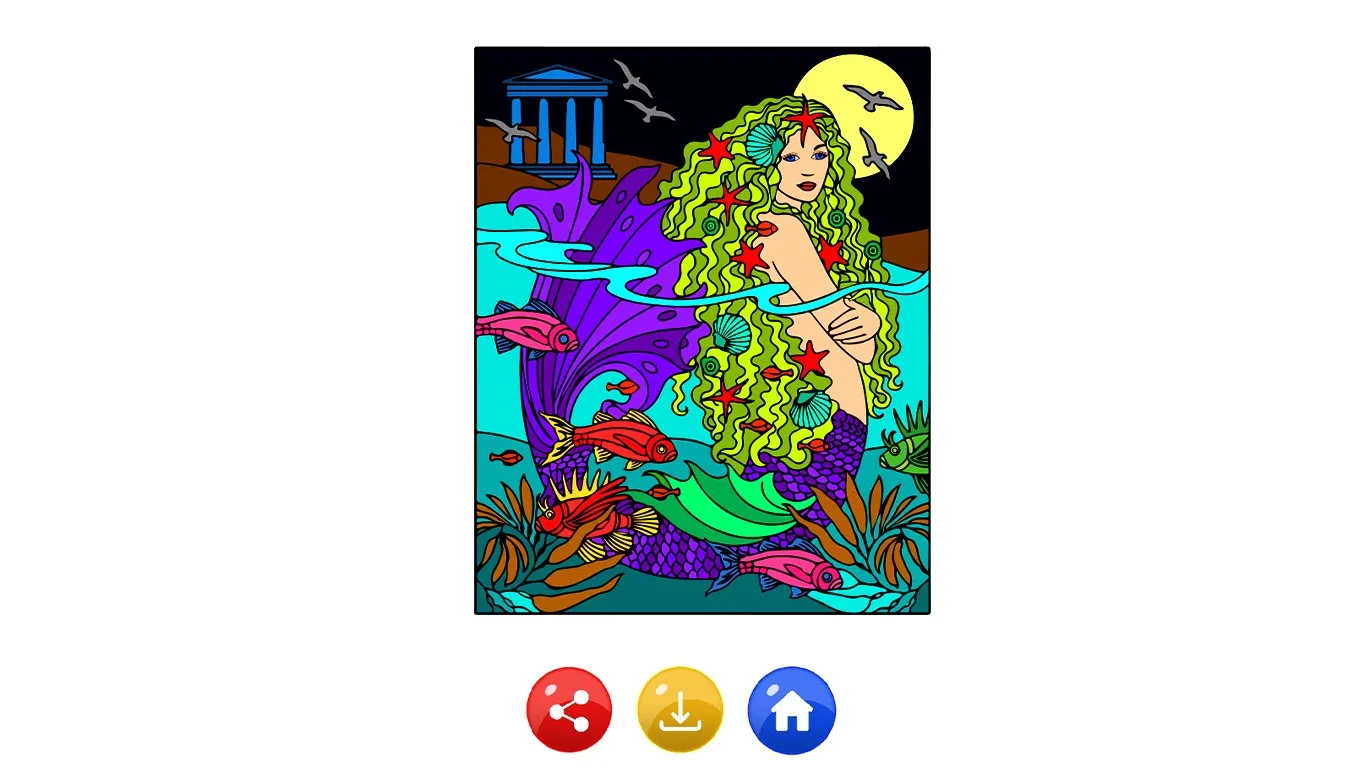 Mermaid Color By Number - Coloring book screenshot 3