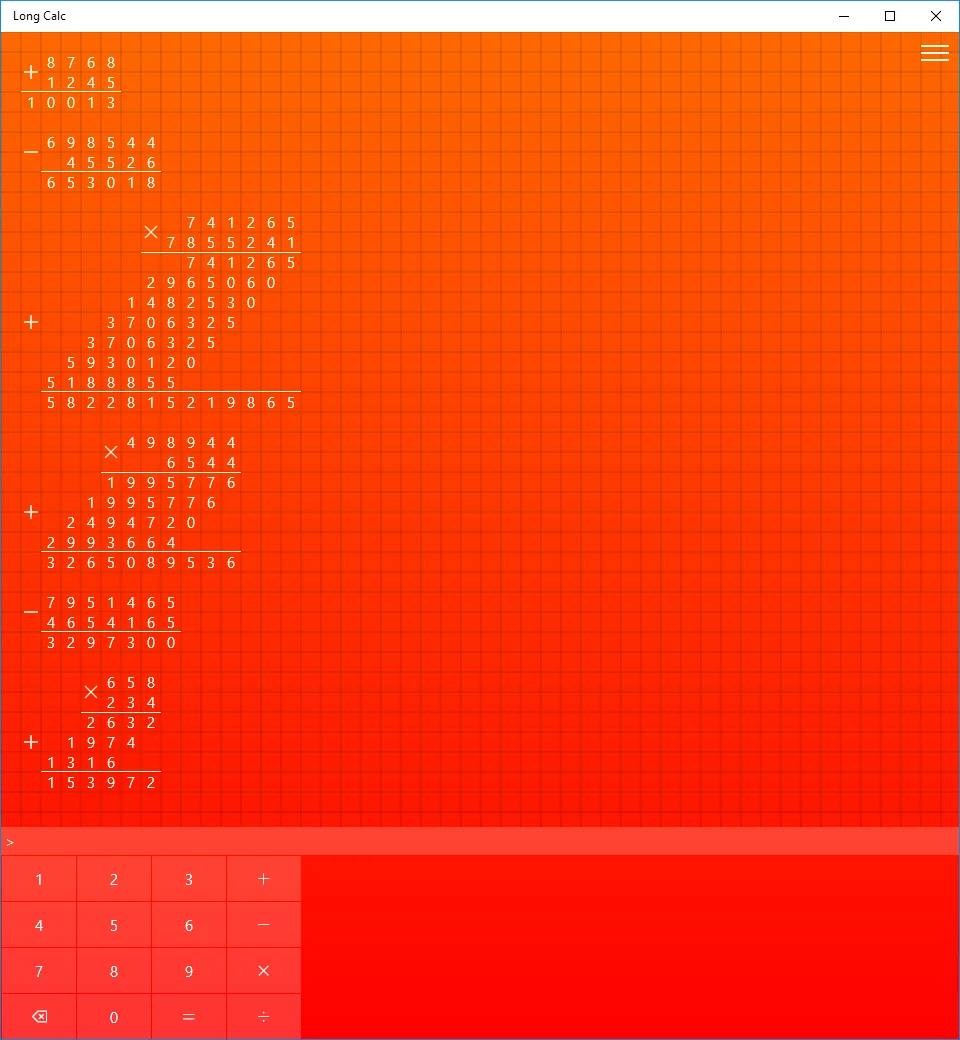 Long Calc screenshot 2