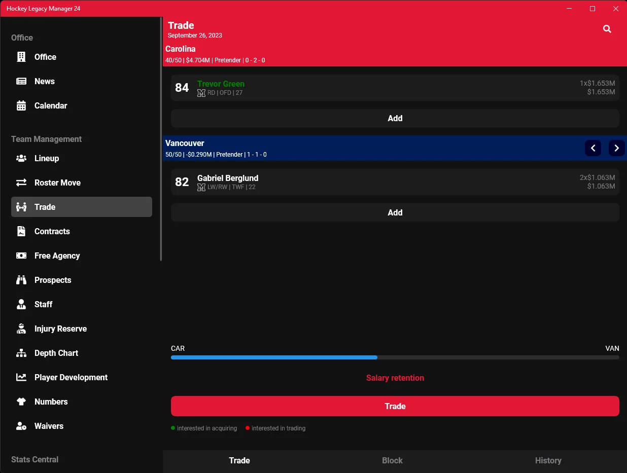 Hockey Legacy Manager screenshot 4