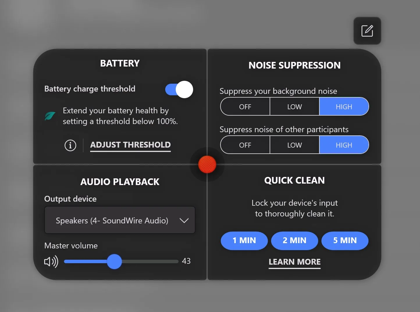 TrackPoint Quick Menu screenshot 2