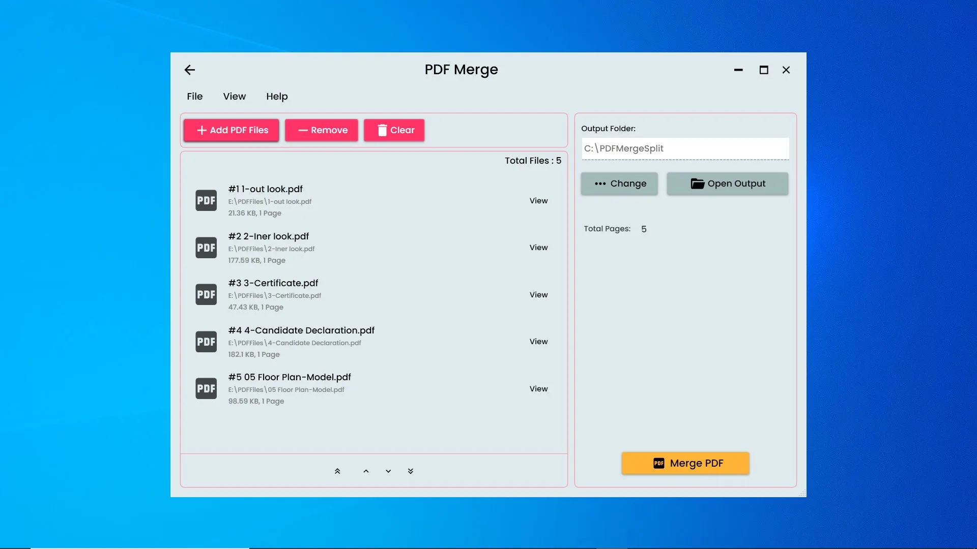 PDF Merger And Splitter screenshot 1