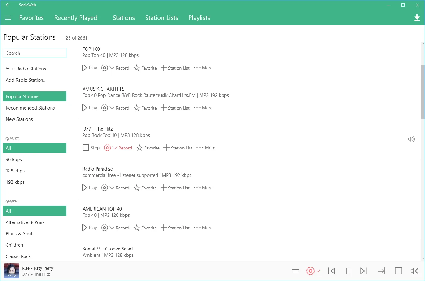 SonicWeb Internet Radio Player screenshot 1
