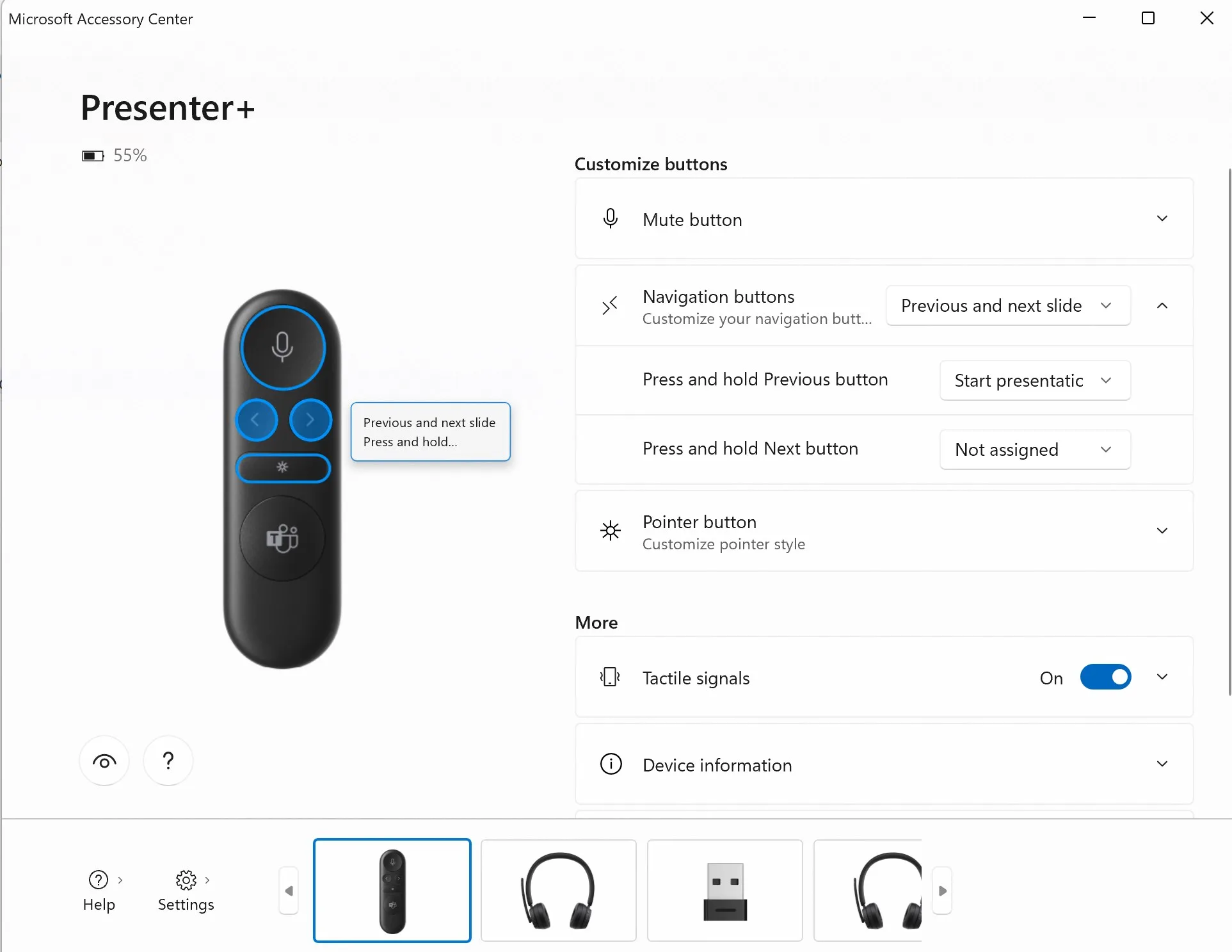 Microsoft Accessory Center screenshot 1