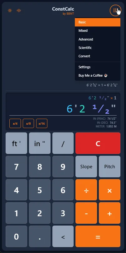 ConstCalc screenshot 1