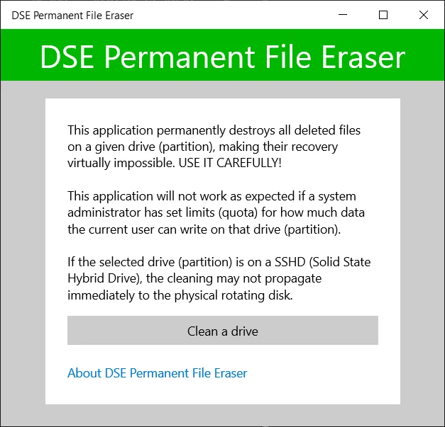 DSE Permanent File Eraser screenshot 2
