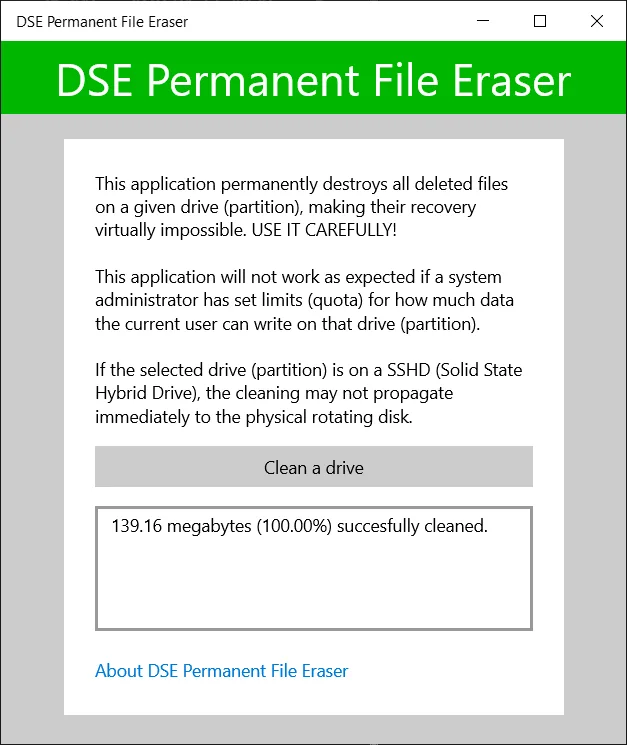 DSE Permanent File Eraser screenshot 4