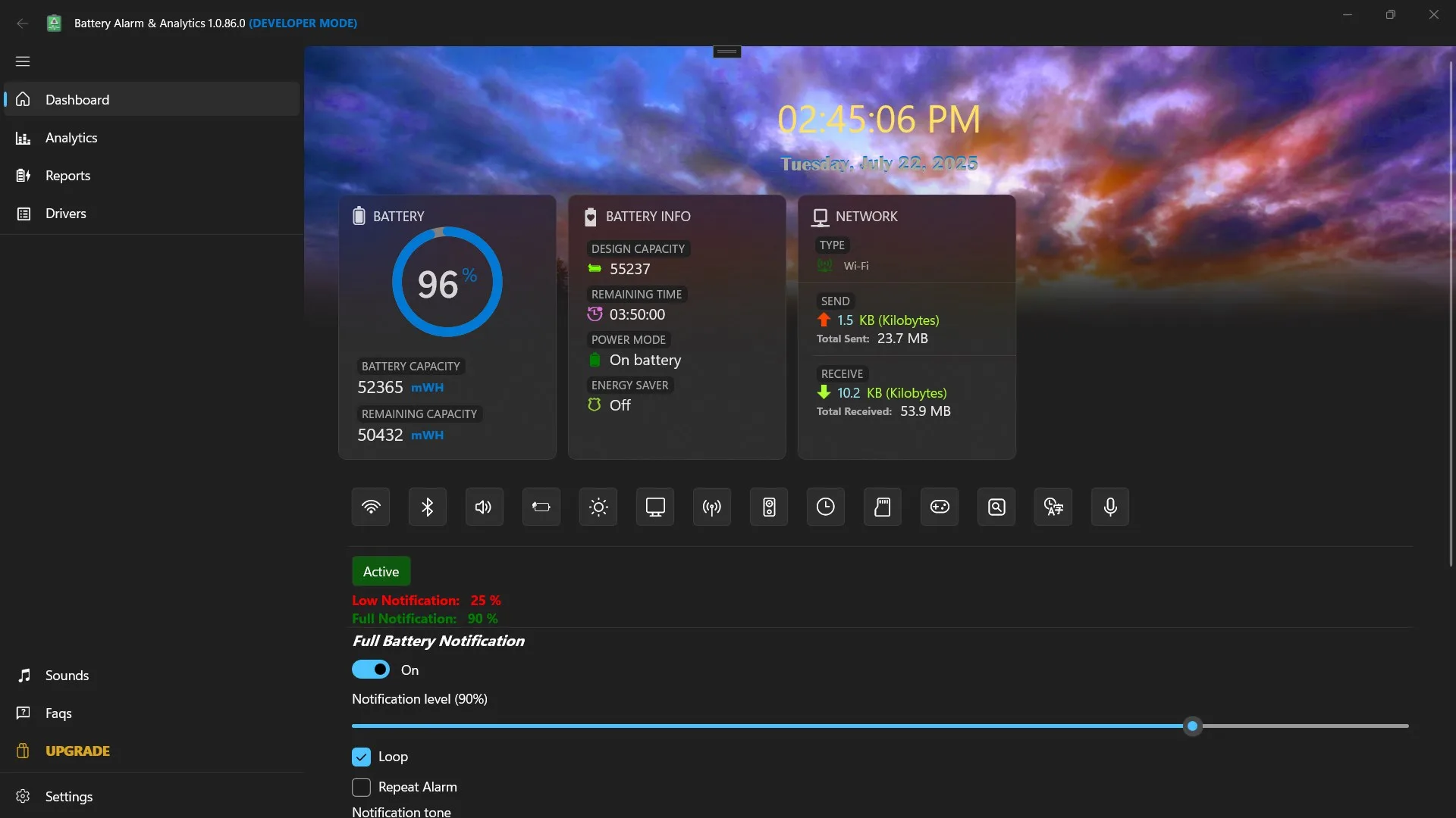 Battery Alarm & Analytics screenshot 1