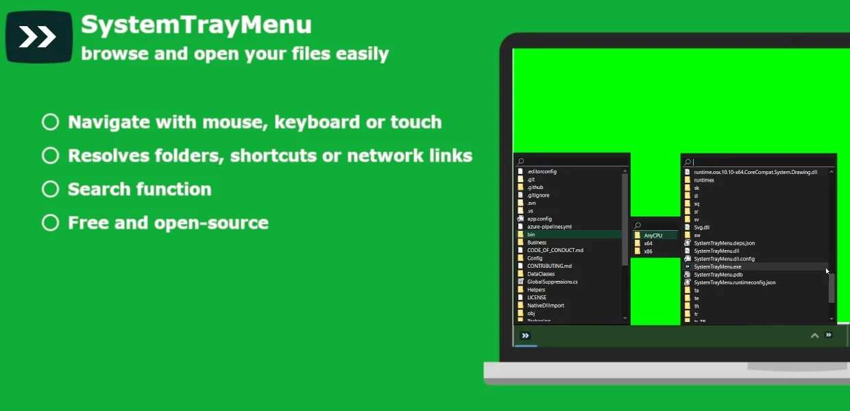 SystemTrayMenu screenshot 2