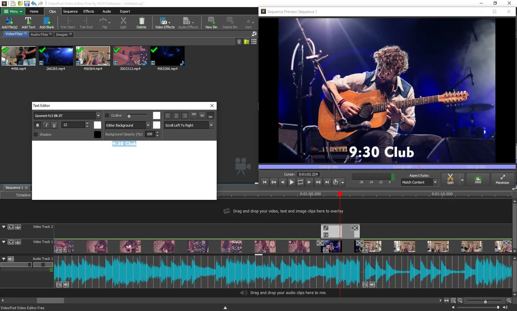 VideoPad Video Editor Express Edition screenshot 1