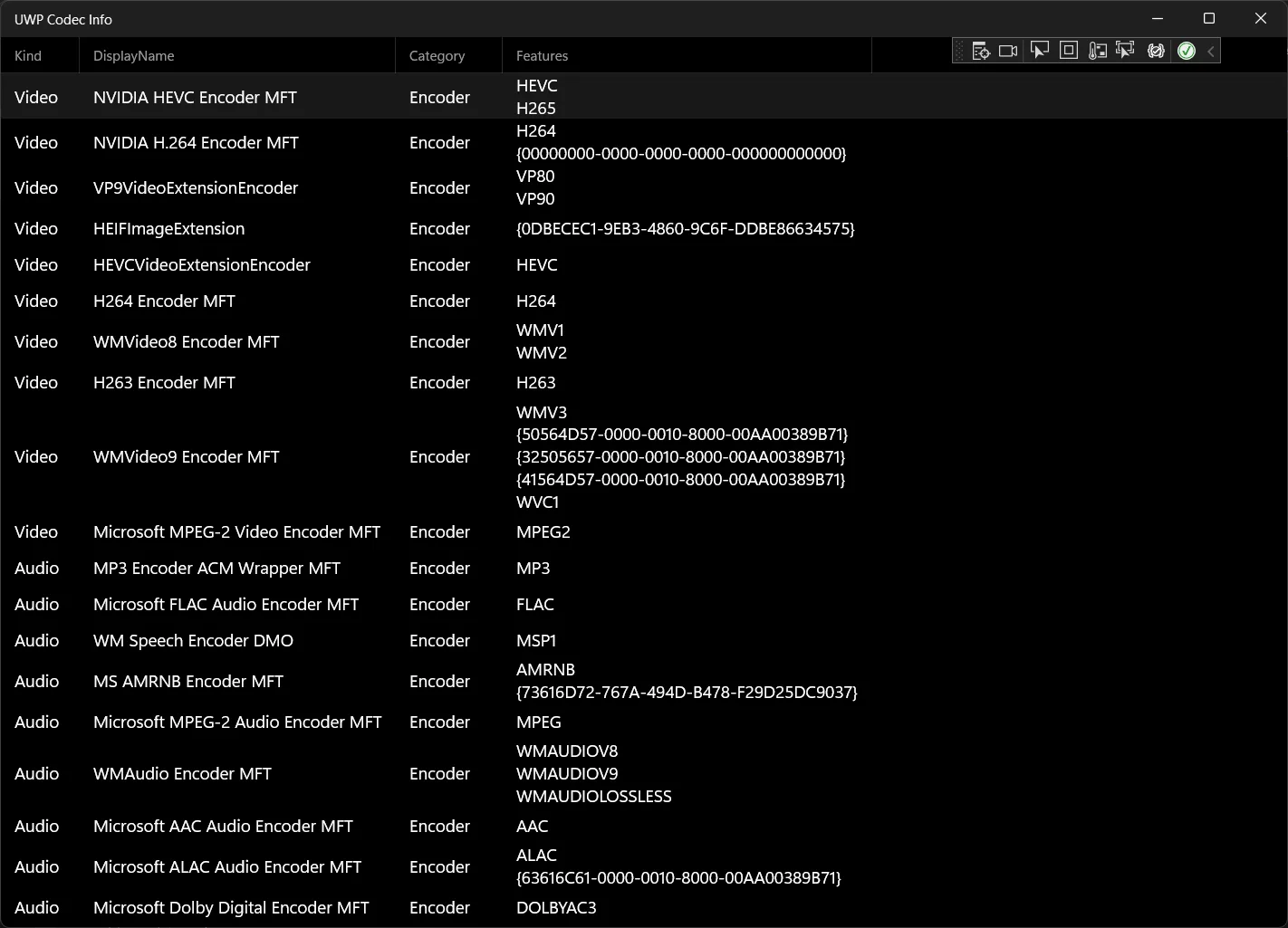 Media Codec Info screenshot 1
