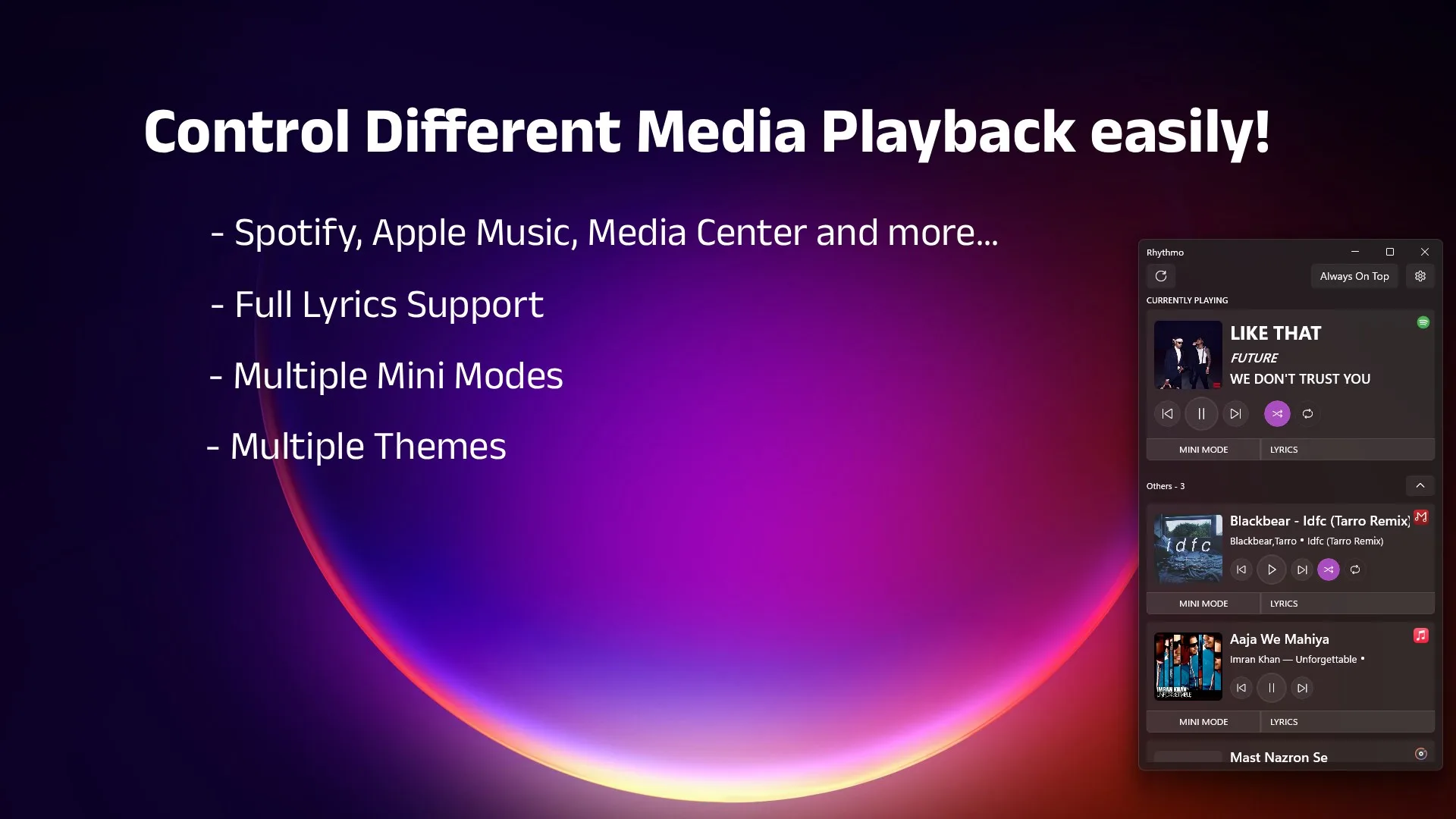 Rhythmo - Lyrics and Global Media Control screenshot 5