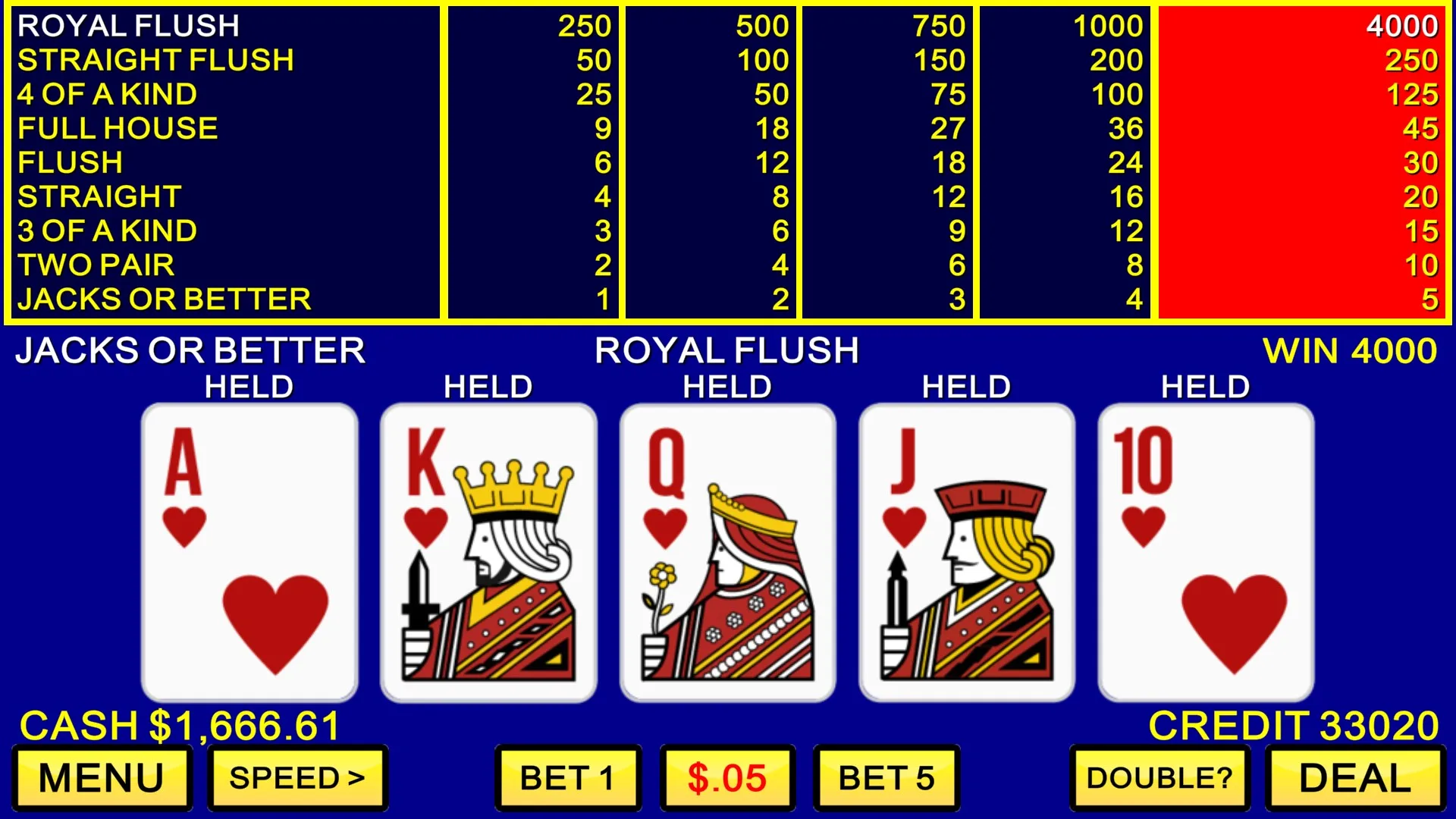 VIDEO POKER CLASSIC GAMES screenshot 4