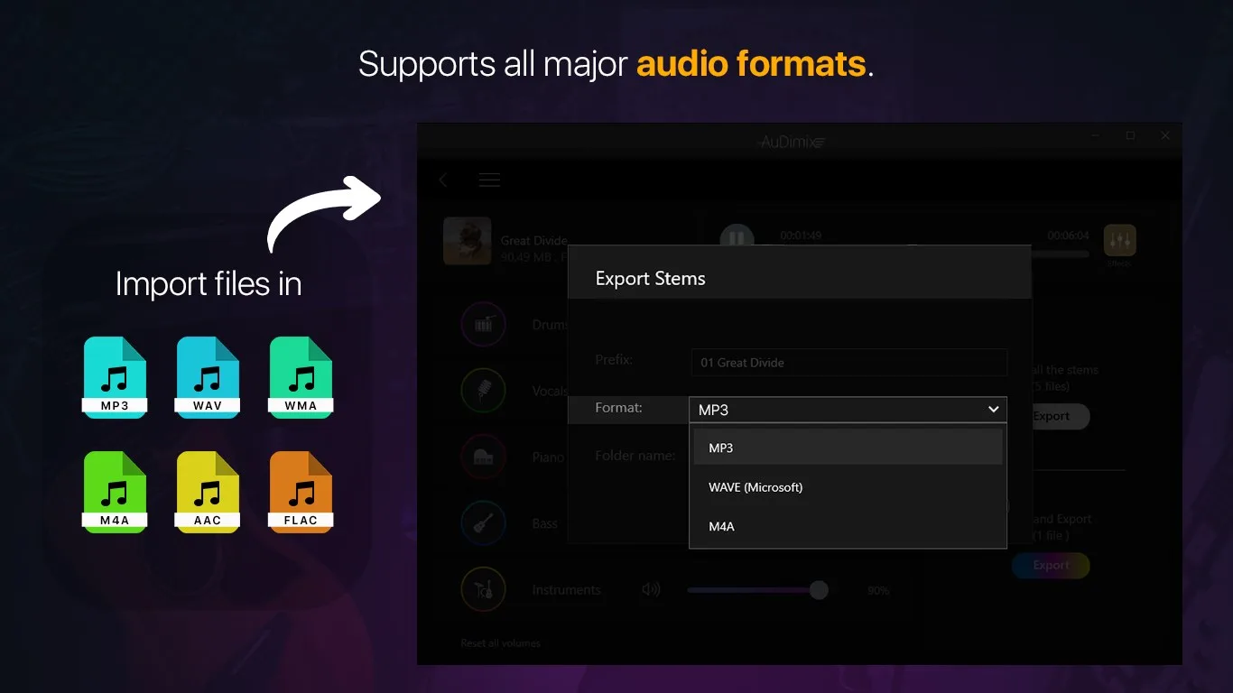 AuDimix: Vocal Remover & Song Stem Separator screenshot 2