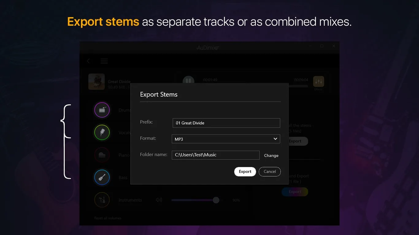 AuDimix: Vocal Remover & Song Stem Separator screenshot 4