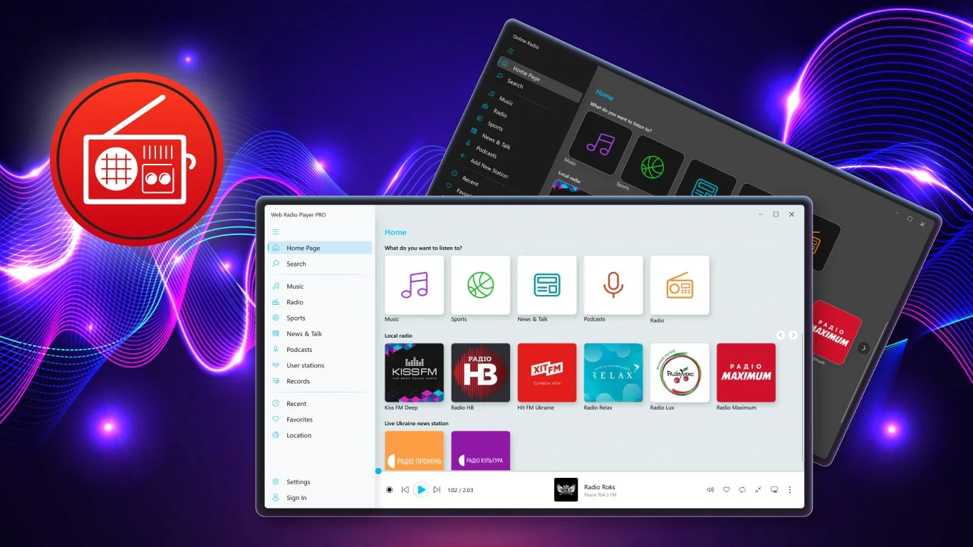 Web Radio Player screenshot 1