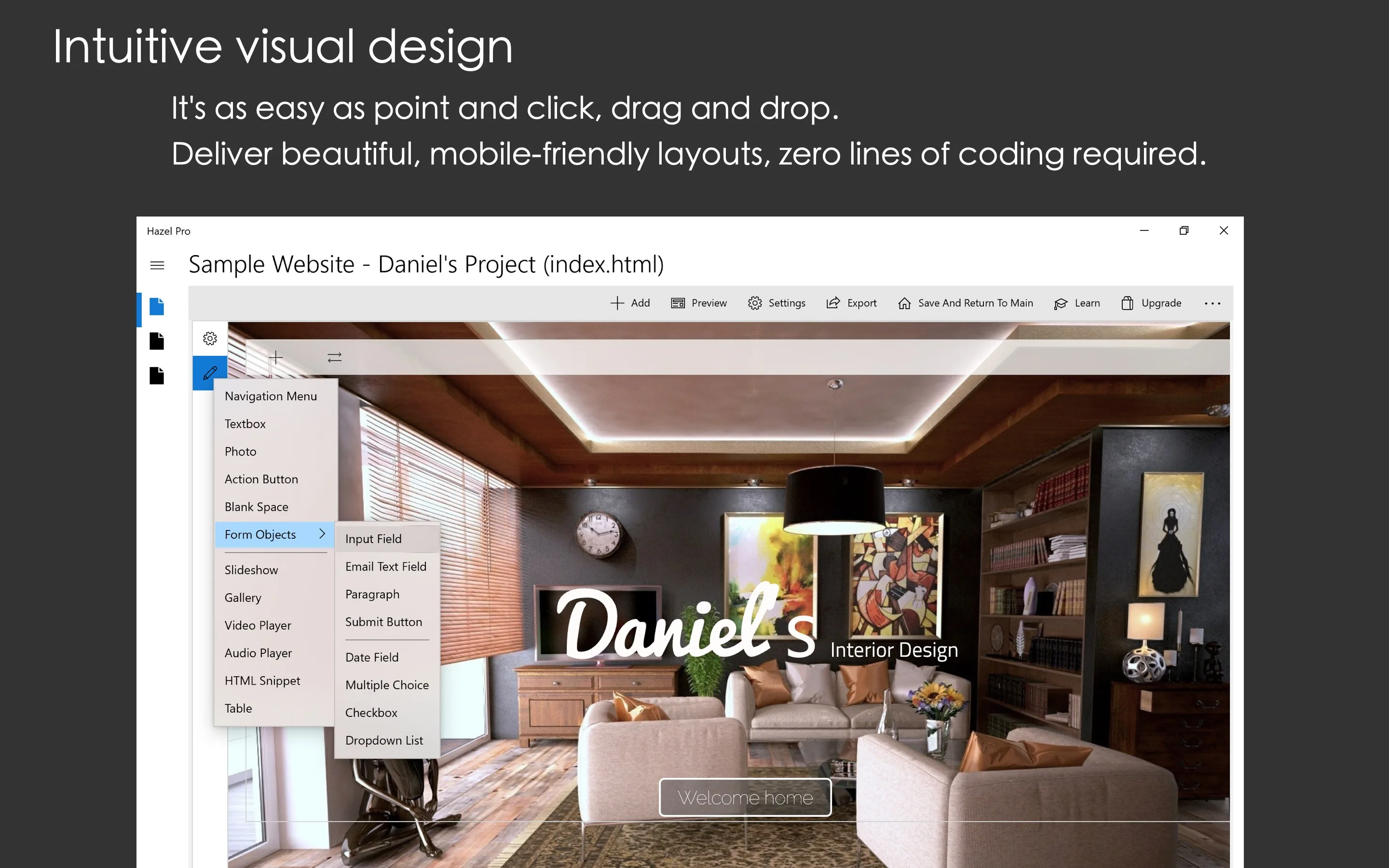 Visual Web Designer - Hazel Pro screenshot 1