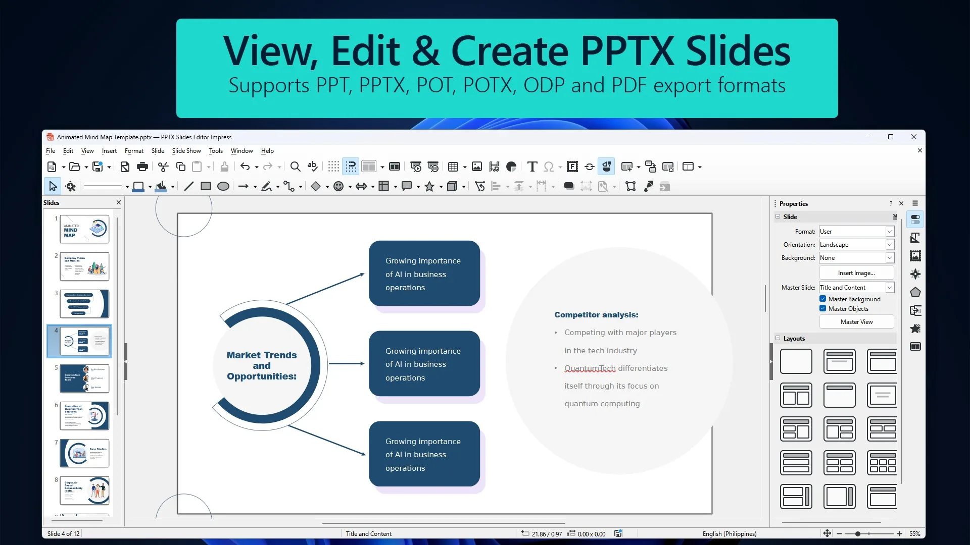 PPTX Slides Editor screenshot 2