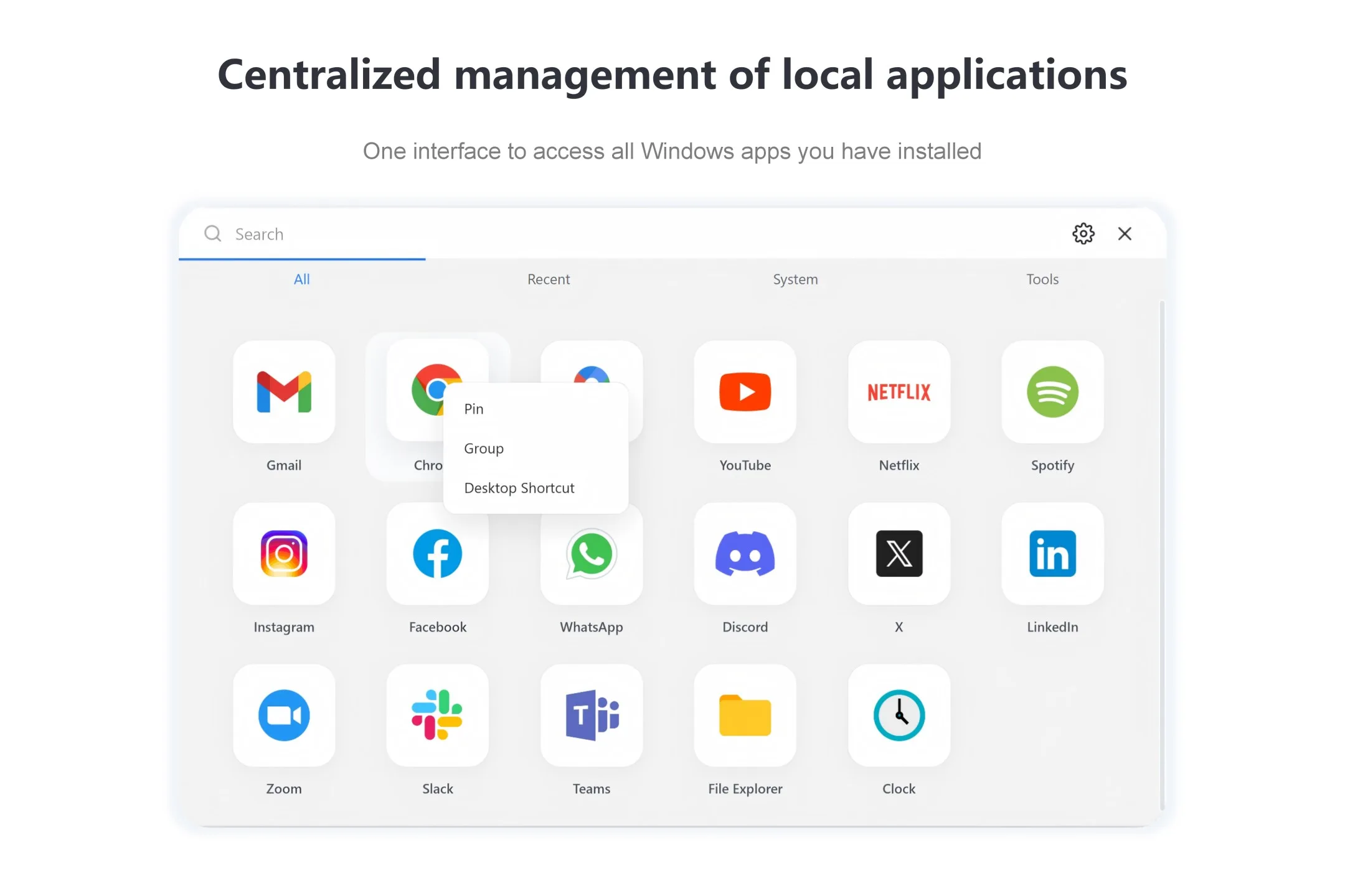 Win App Launcher screenshot 1
