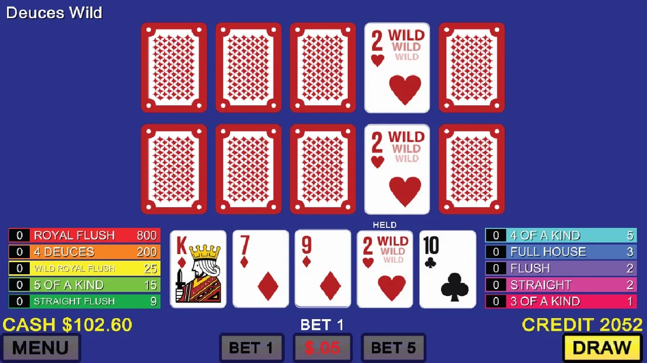 MULTI VIDEO POKER CLASSIC GAMES screenshot 3