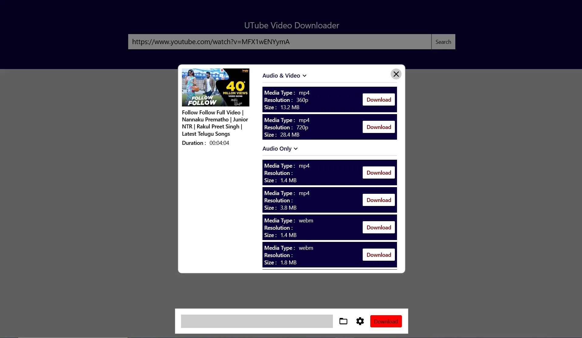 UTube Video Downloader screenshot 2