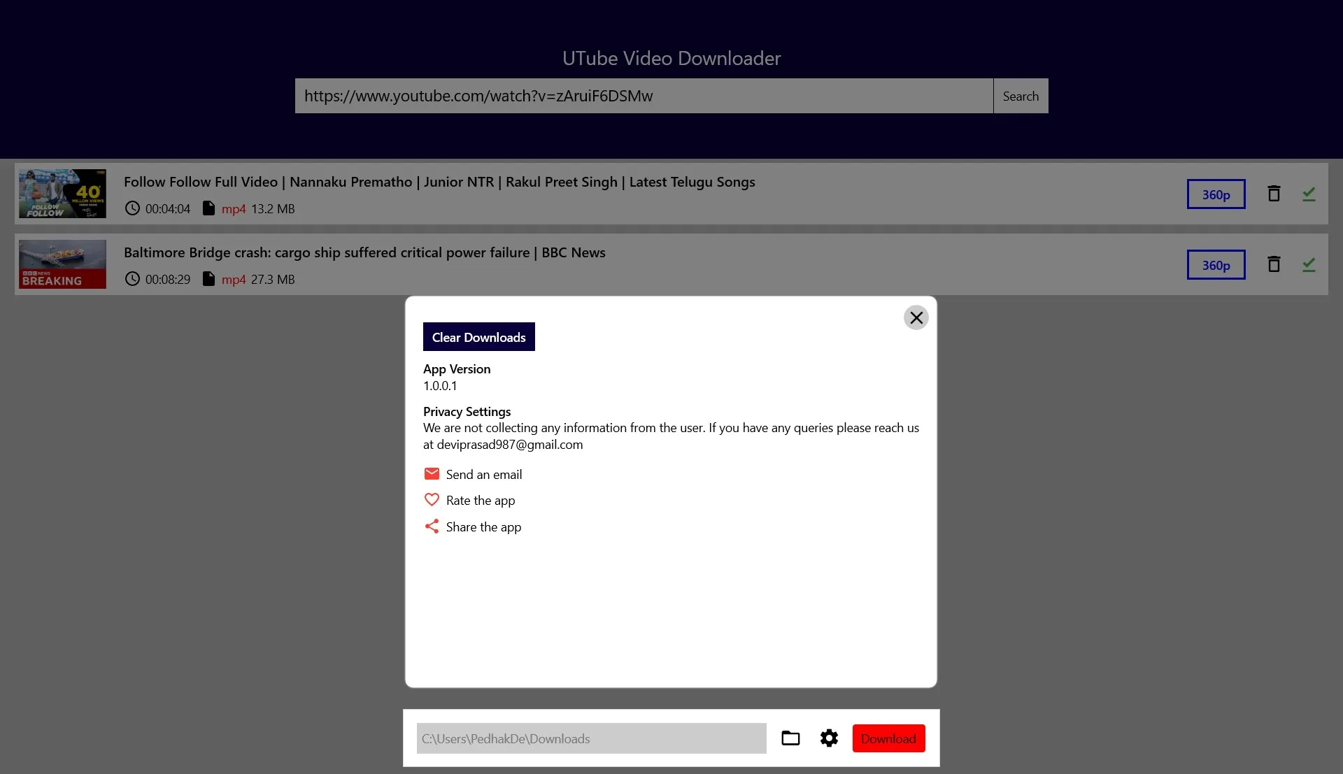 UTube Video Downloader screenshot 3