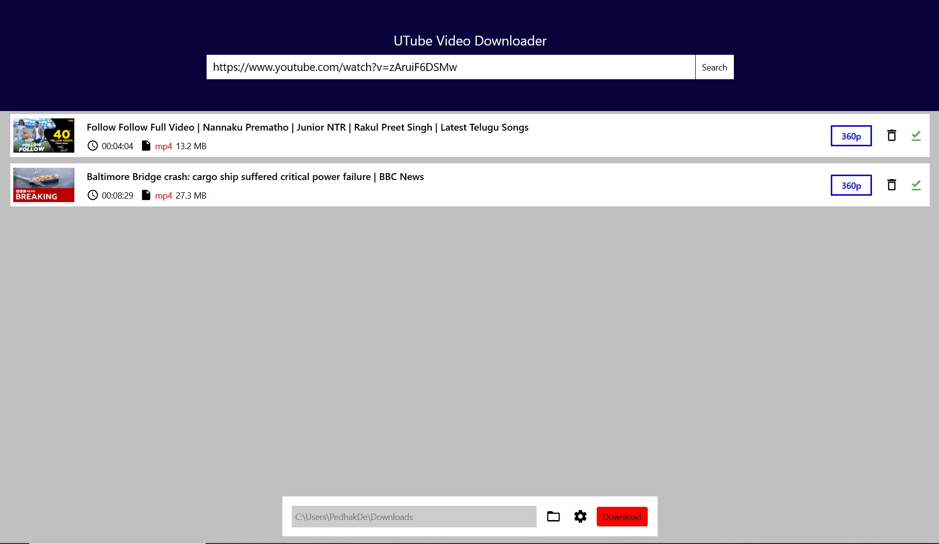UTube Video Downloader screenshot 4