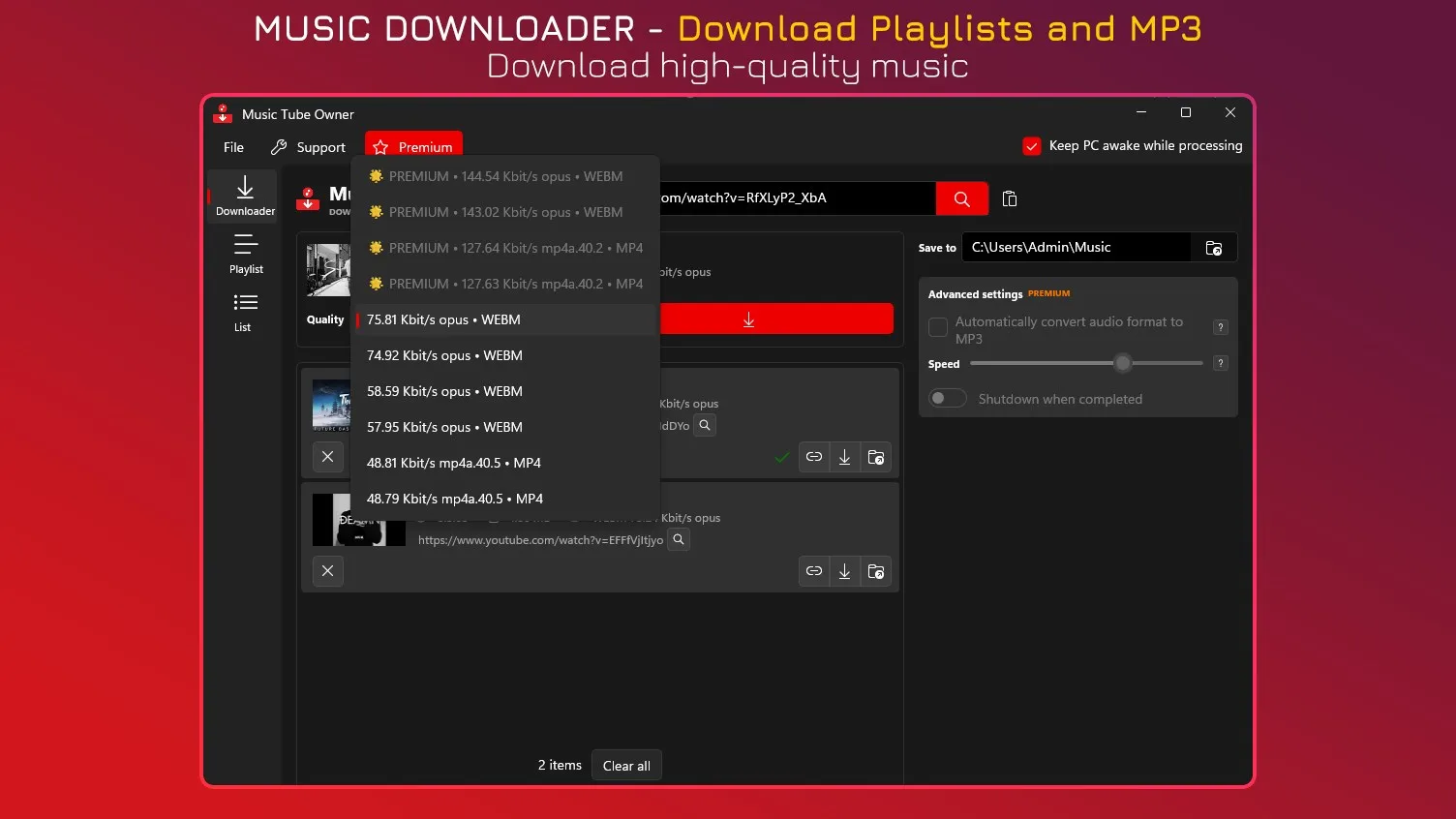 Music Tube Owner - MP3 Downloader screenshot 1