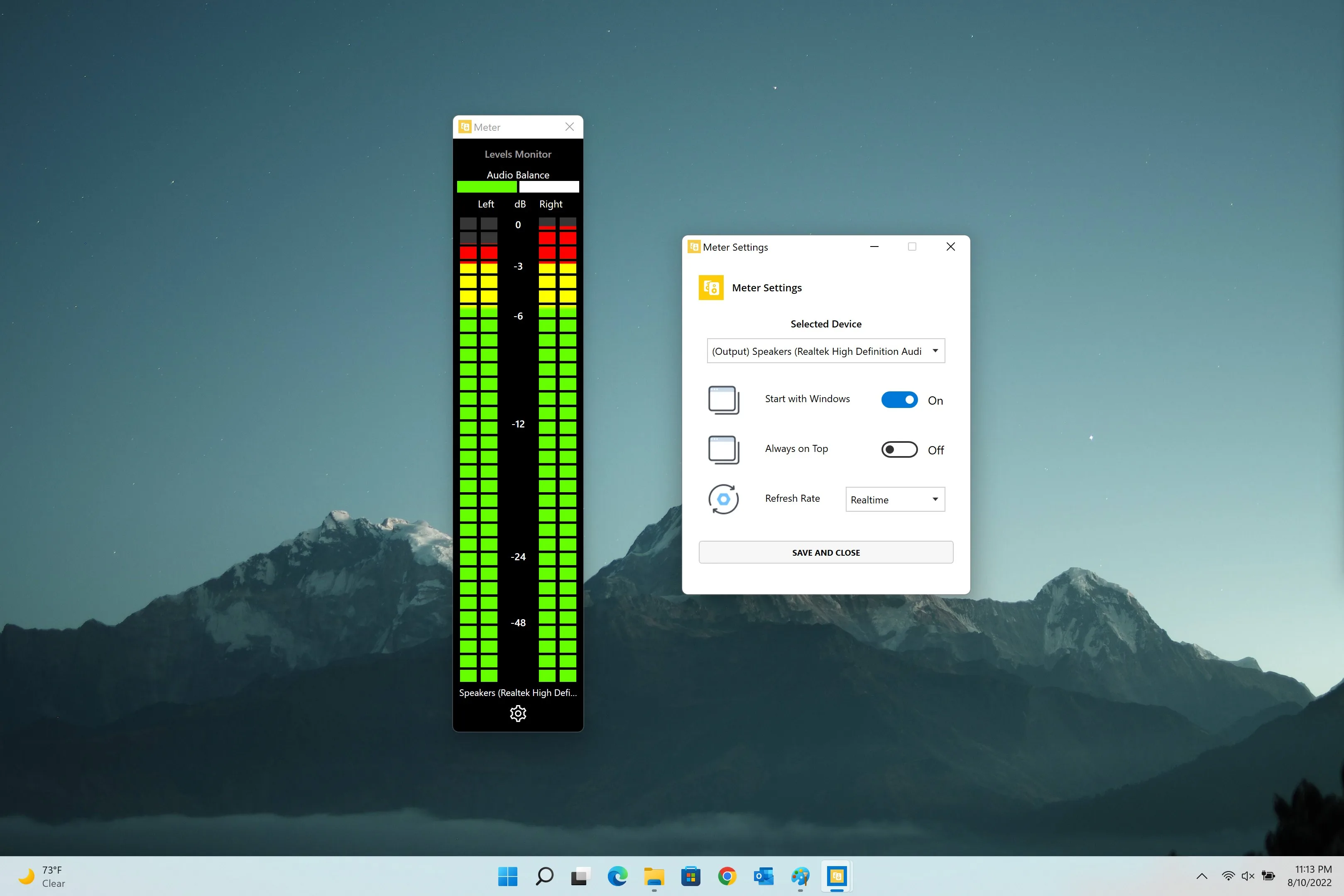 Audio Levels Monitor screenshot 1