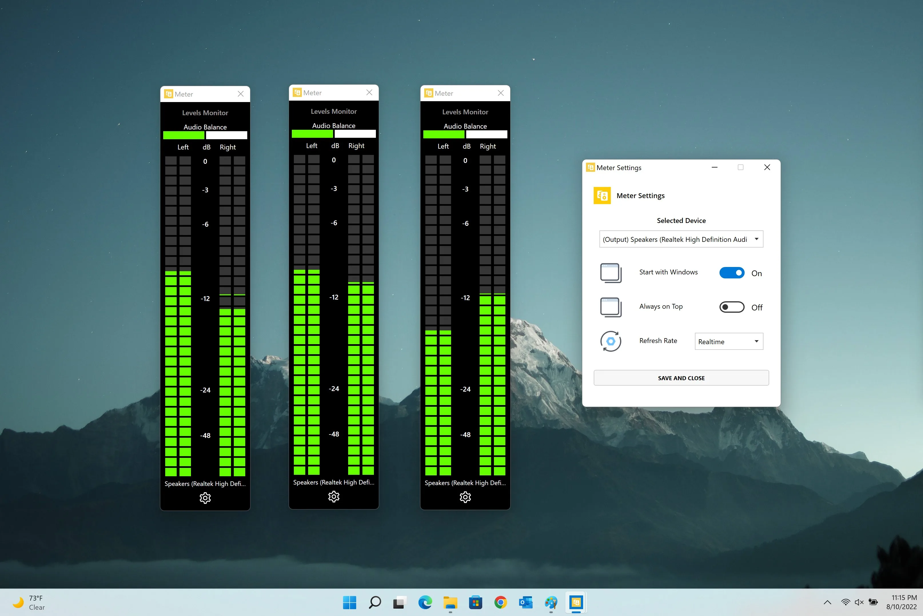 Audio Levels Monitor screenshot 3