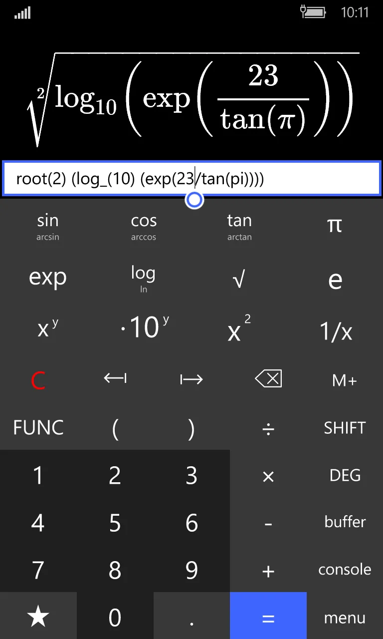 Calculator with Formulas Input screenshot 1