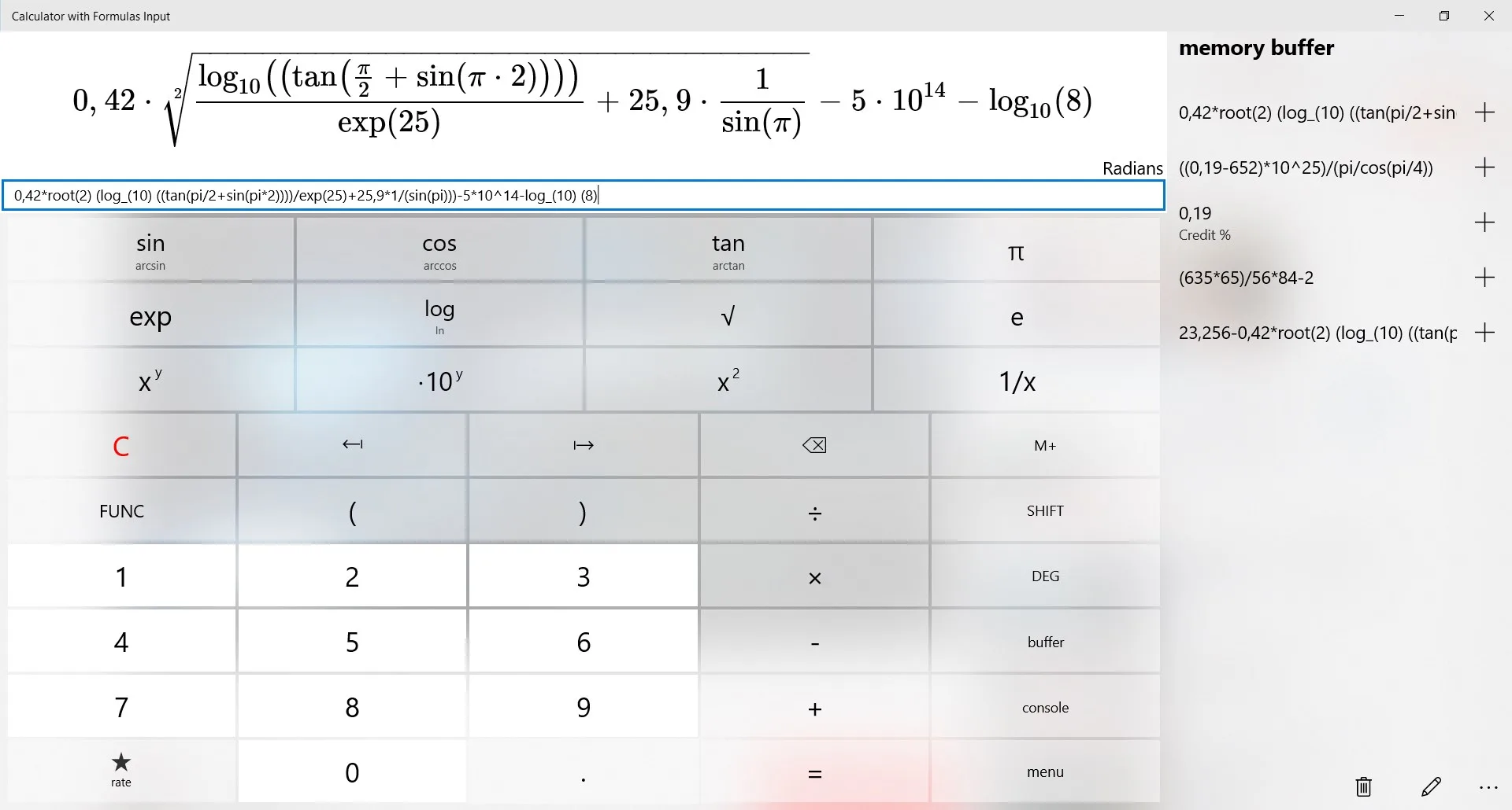 Calculator with Formulas Input screenshot 4