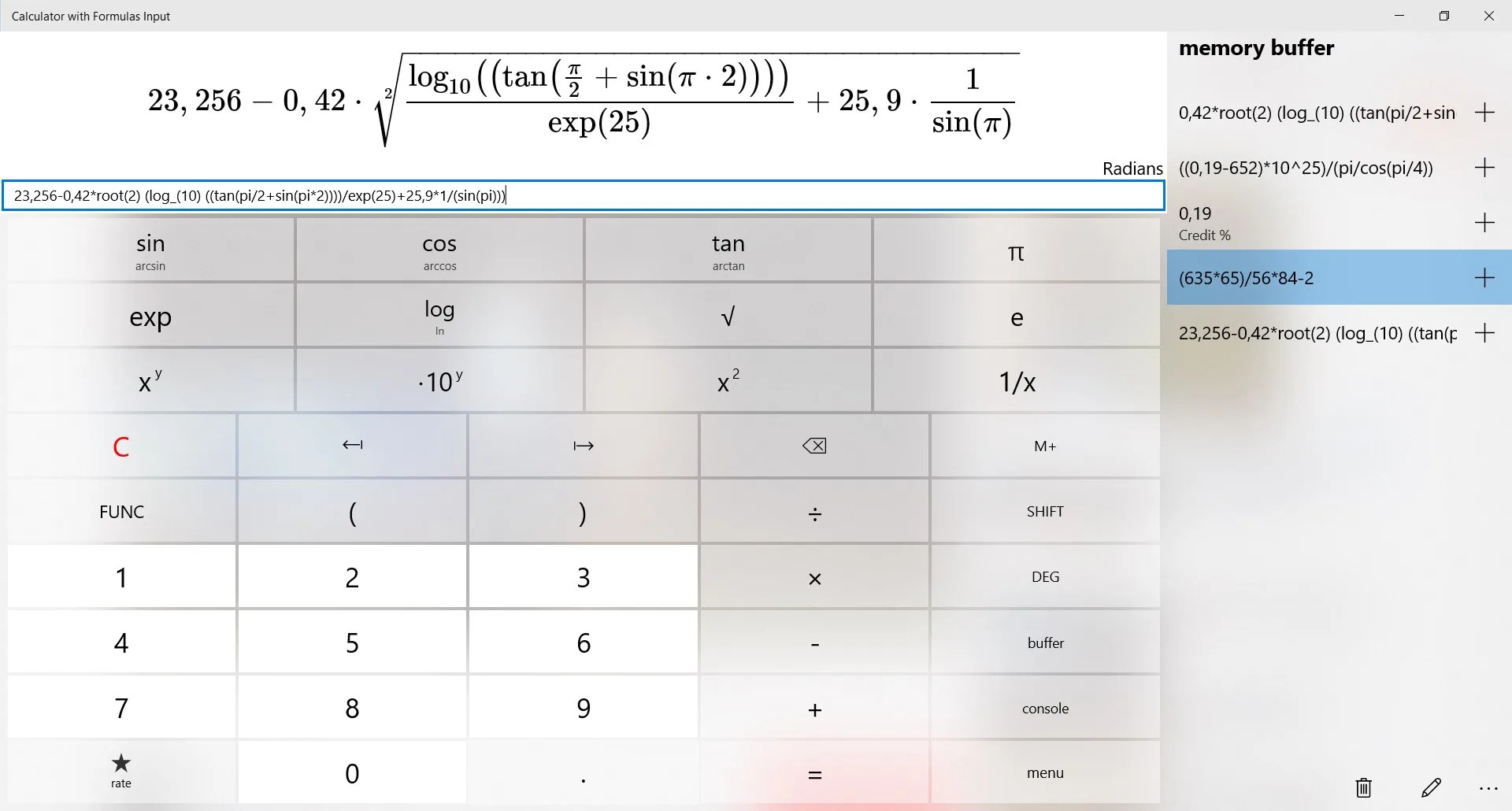 Calculator with Formulas Input screenshot 5