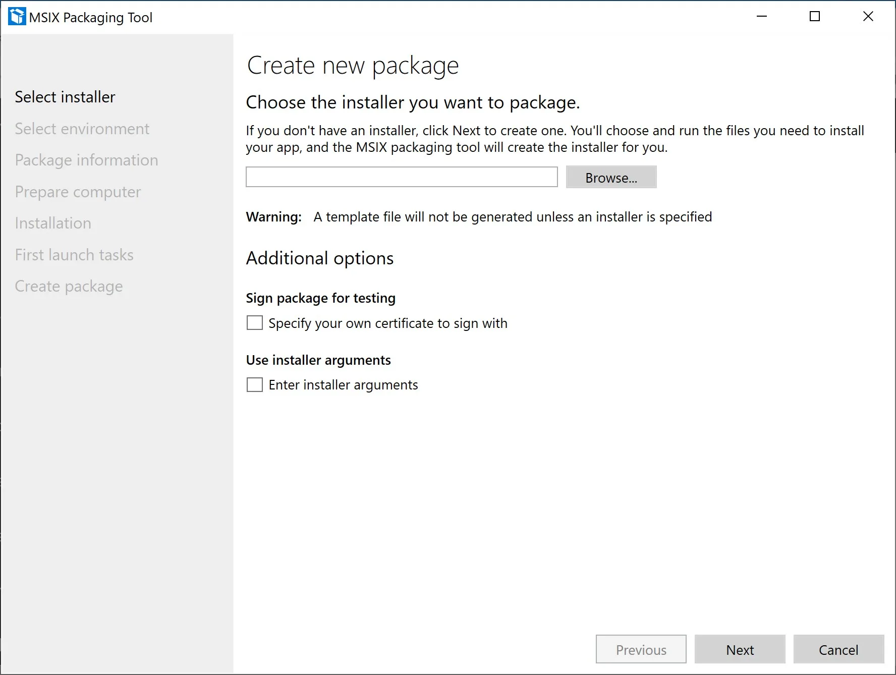 MSIX Packaging Tool screenshot 1