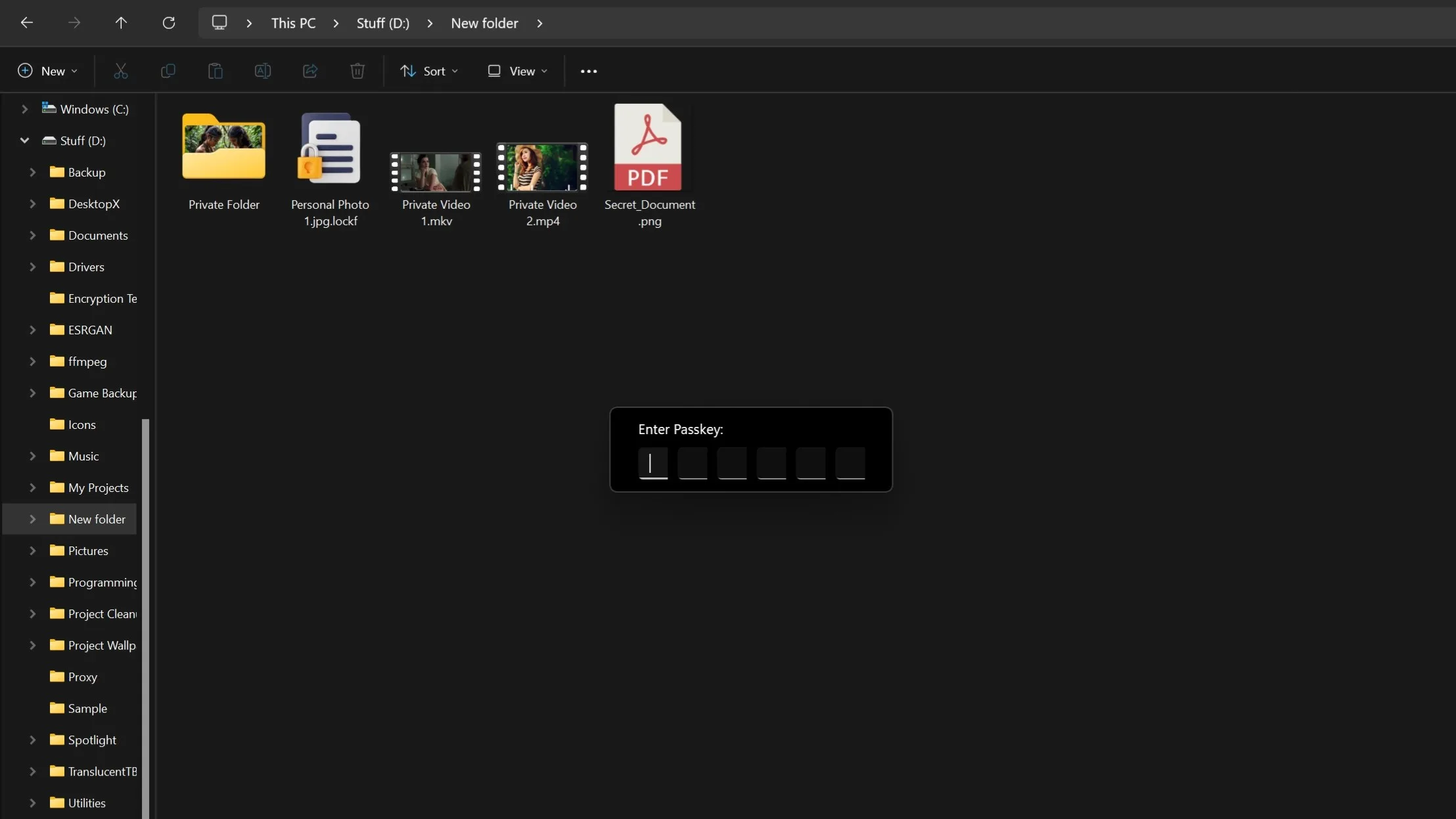 File Folder Locker screenshot 2